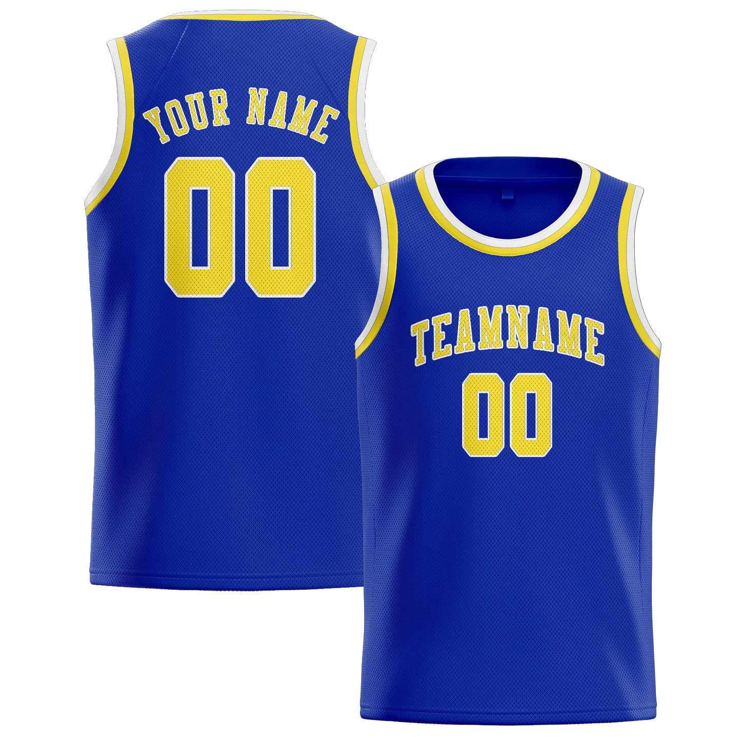 Maillot de basketball personnalisé bleu ciel et jaune clair