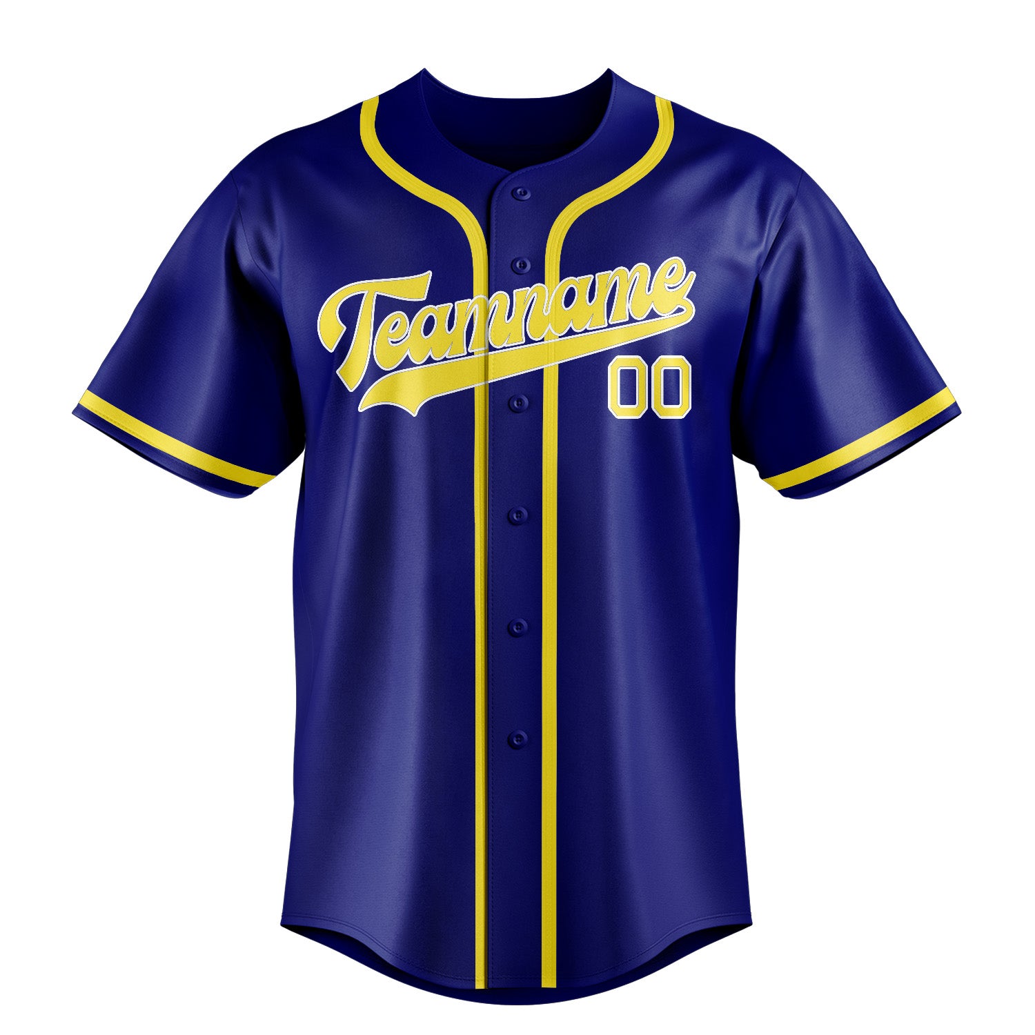 Maillot de baseball personnalisé bleu ciel et jaune clair