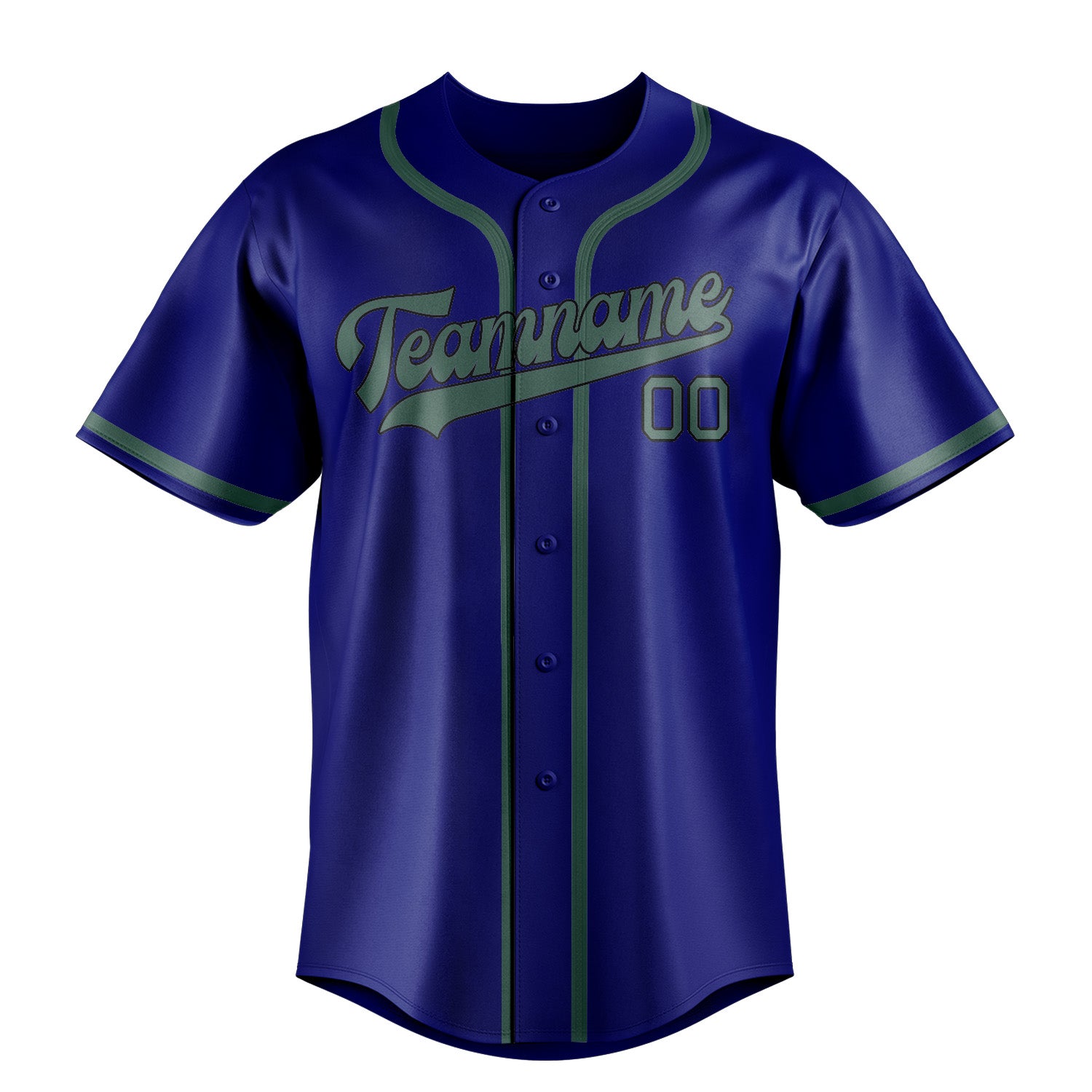Maillot de baseball personnalisé bleu ciel, bleu et vert
