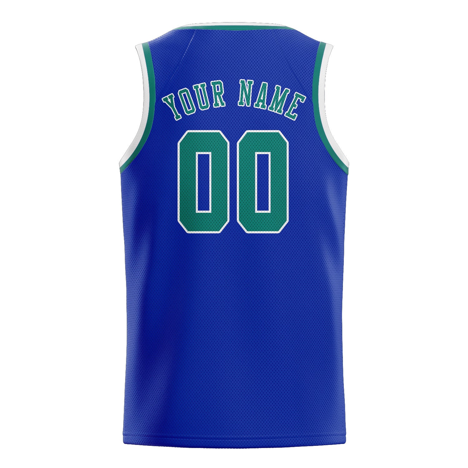 Maillot de basketball personnalisé bleu ciel, bleu et vert