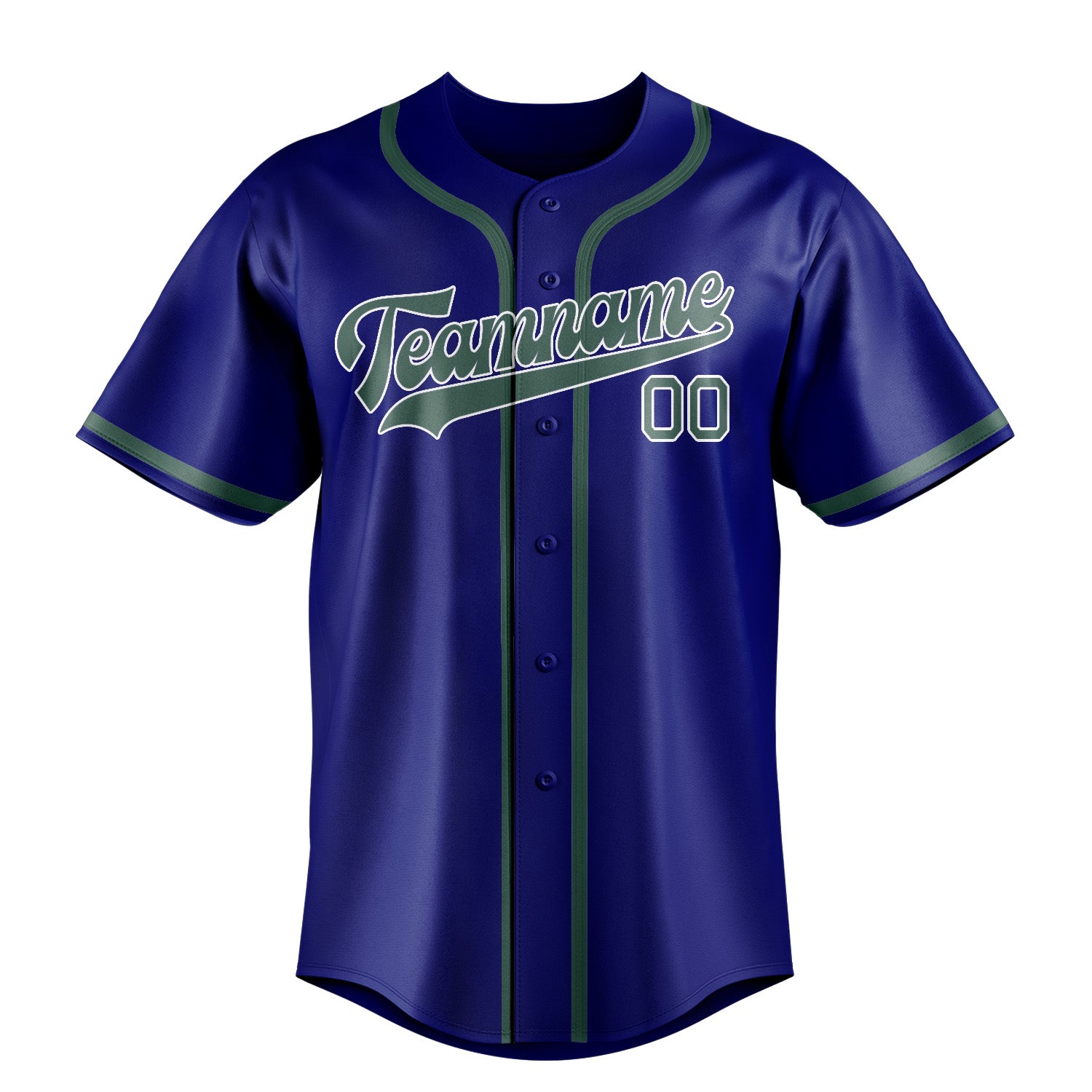 Maillot de baseball personnalisé bleu ciel, bleu et vert