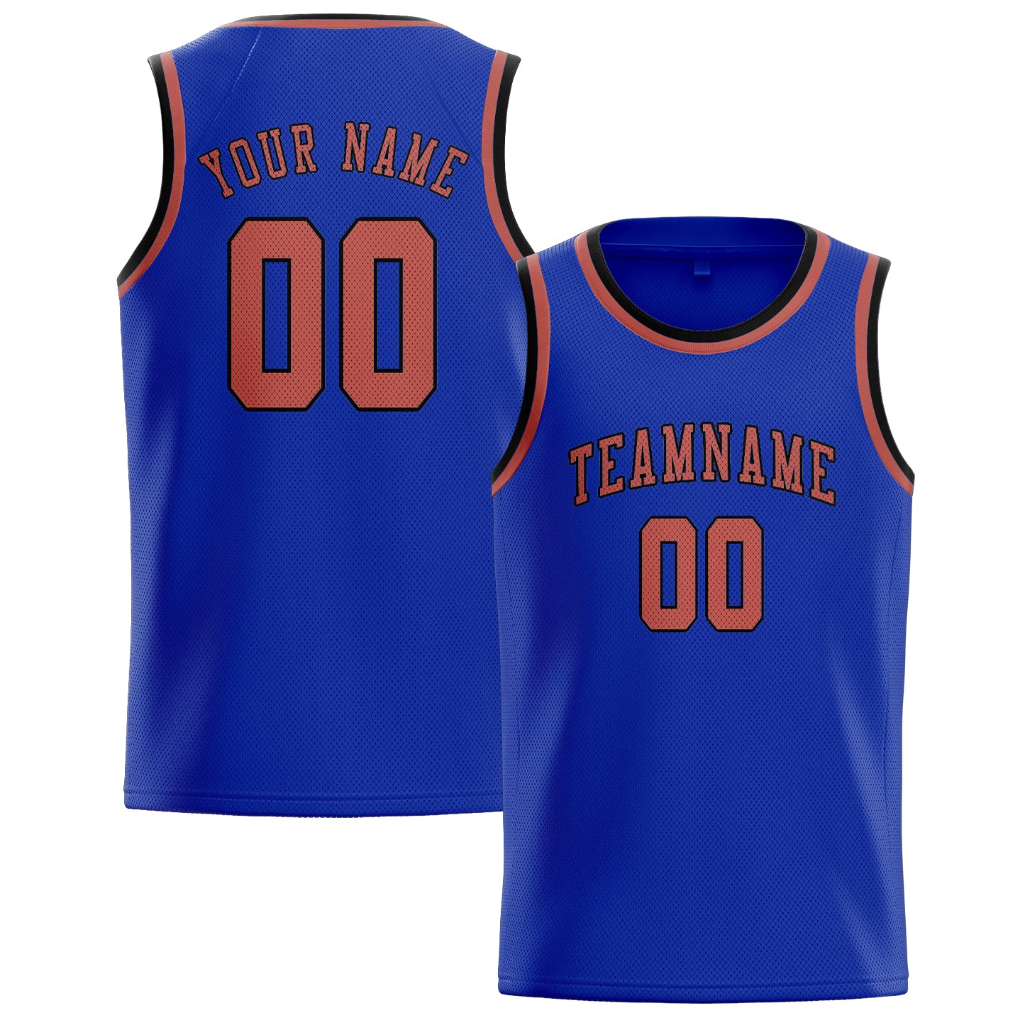 Maillot de basketball personnalisé bleu ciel et rose cuivré