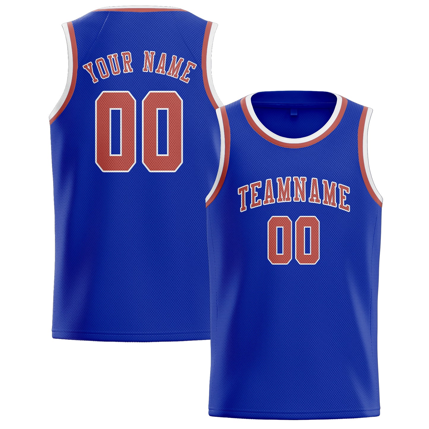 Maillot de basketball personnalisé bleu ciel et rose cuivré