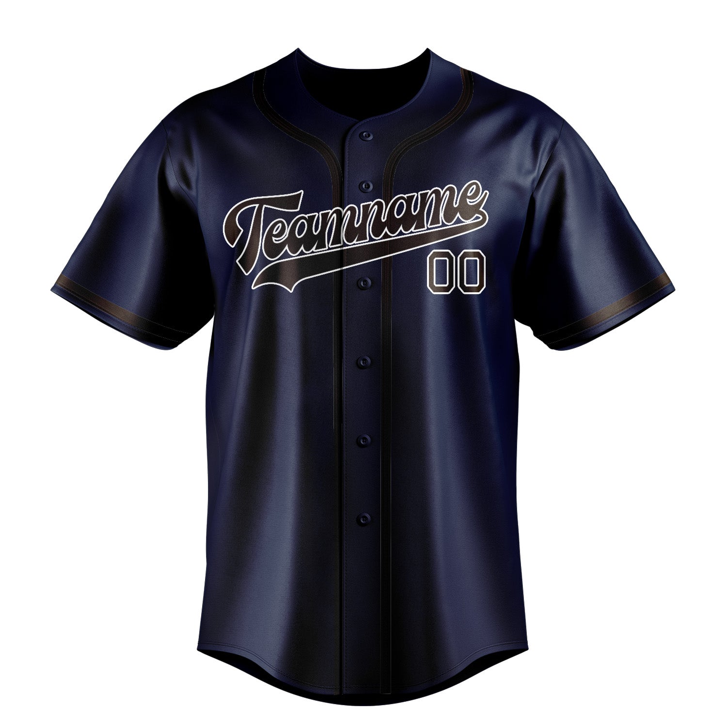 Maillot de baseball personnalisé bleu-marron