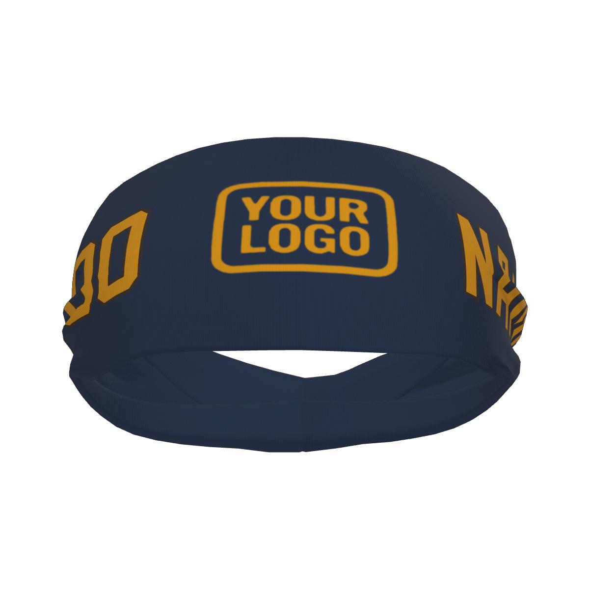 Bandeau de sport personnalisé bleu et jaune