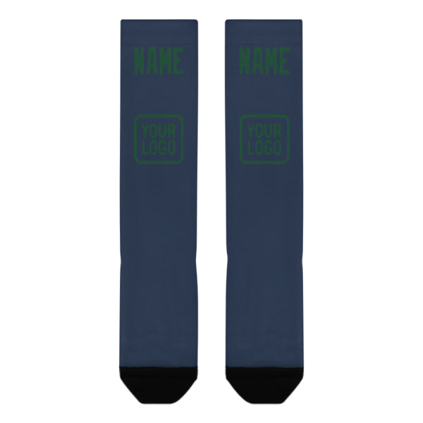 Chaussettes hautes bleues et vertes personnalisées