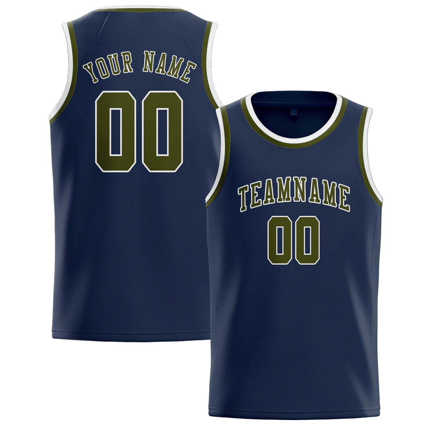 Maillot de basketball personnalisé bleu olive
