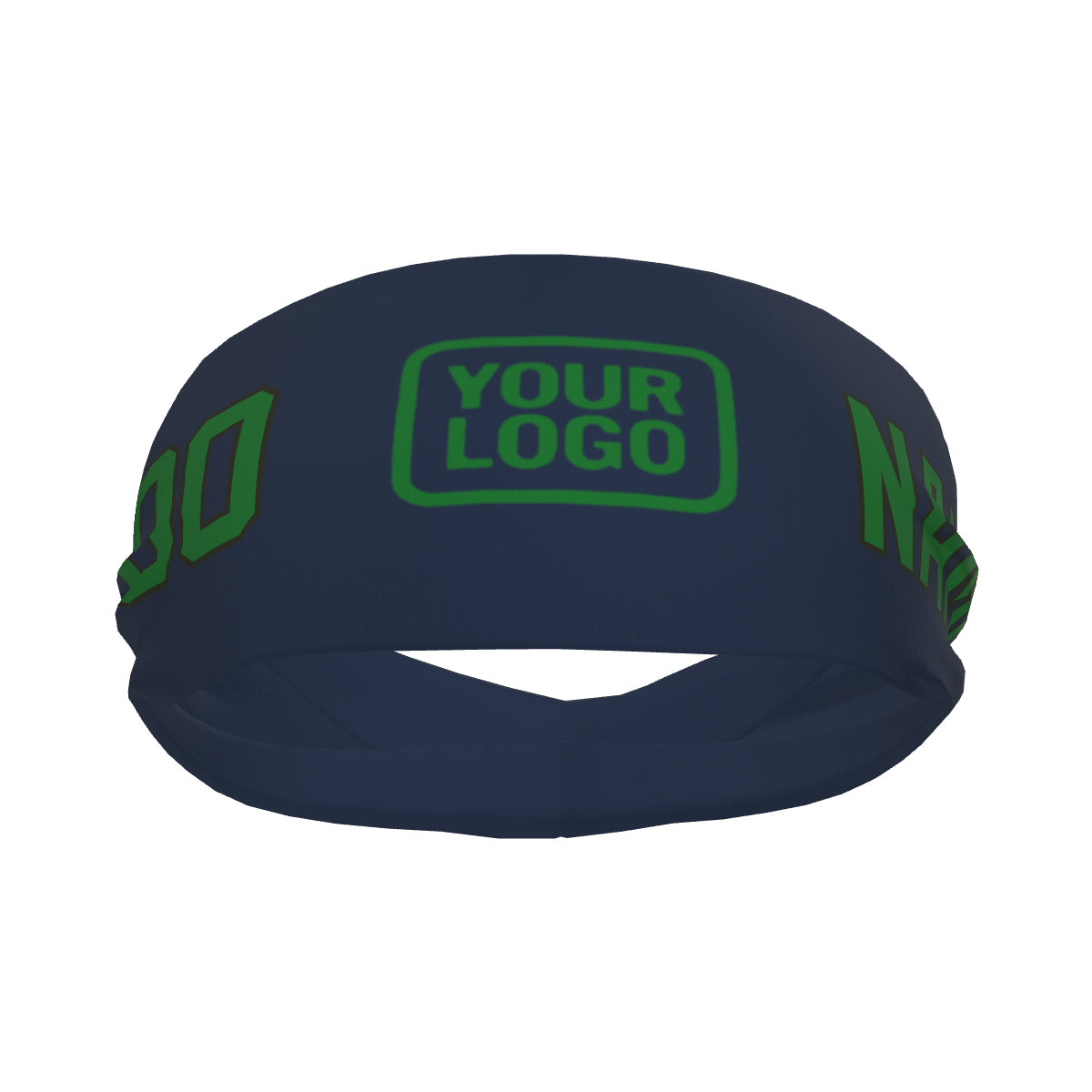 Bandeau de sport personnalisé bleu émeraude et vert émeraude