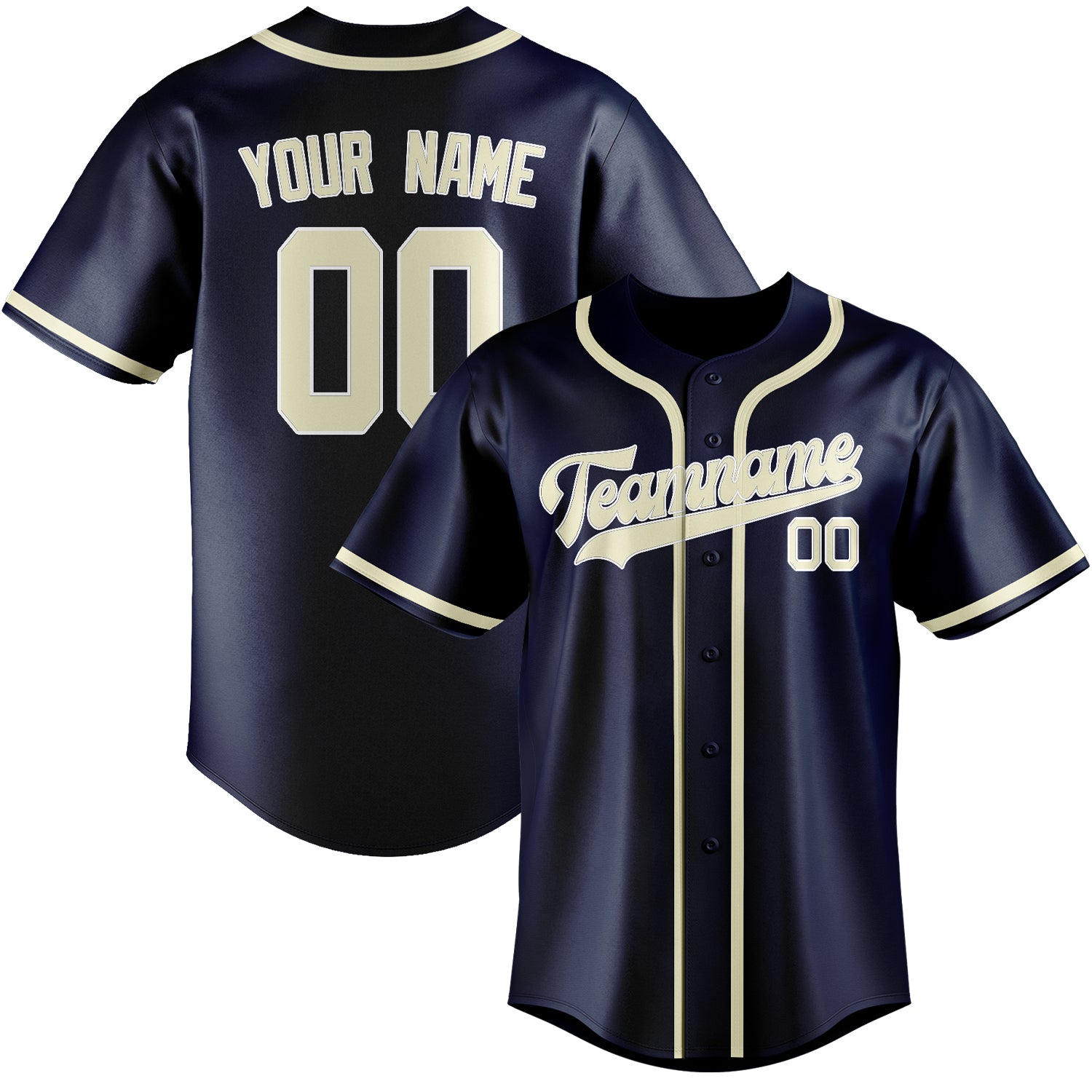 Maillot de baseball personnalisé bleu crème