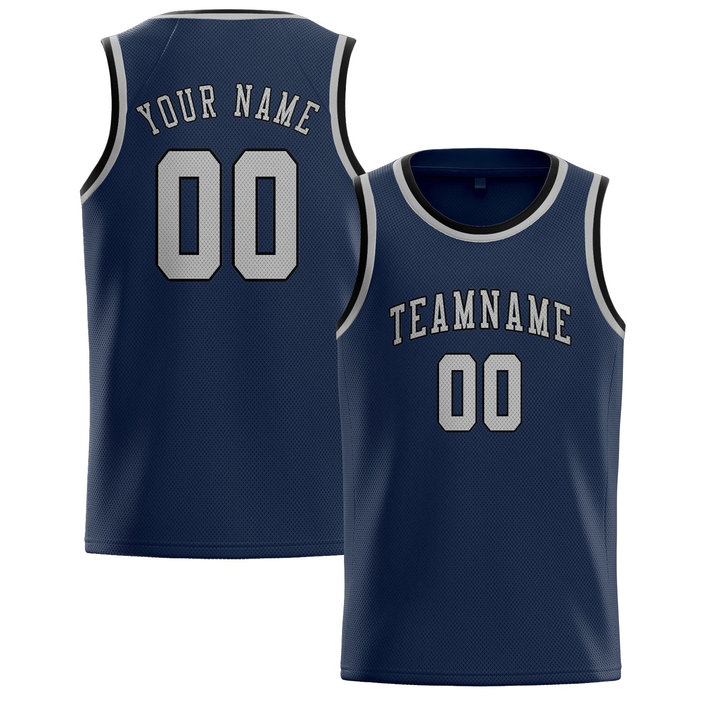 Maillot de basketball personnalisé bleu et gris