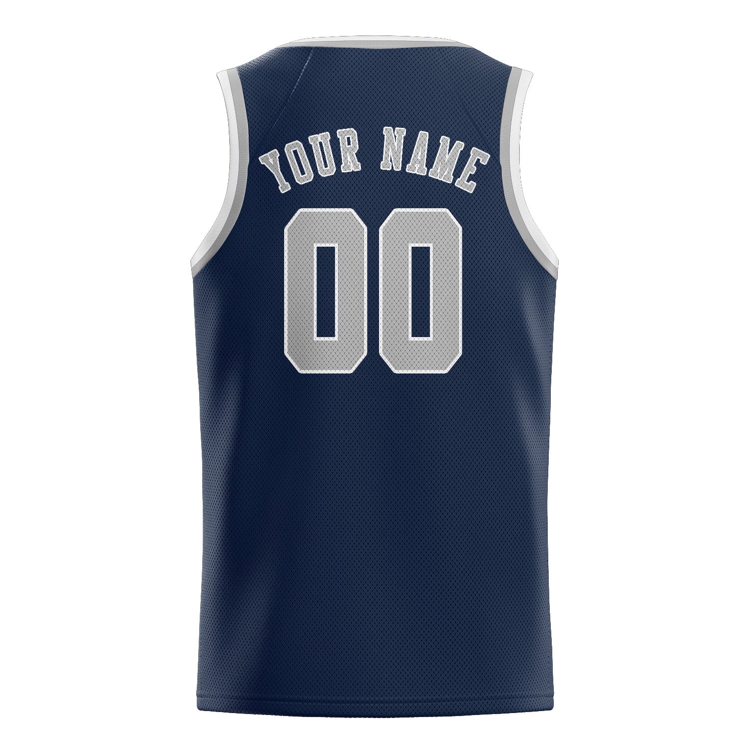 Maillot de basketball personnalisé bleu et gris