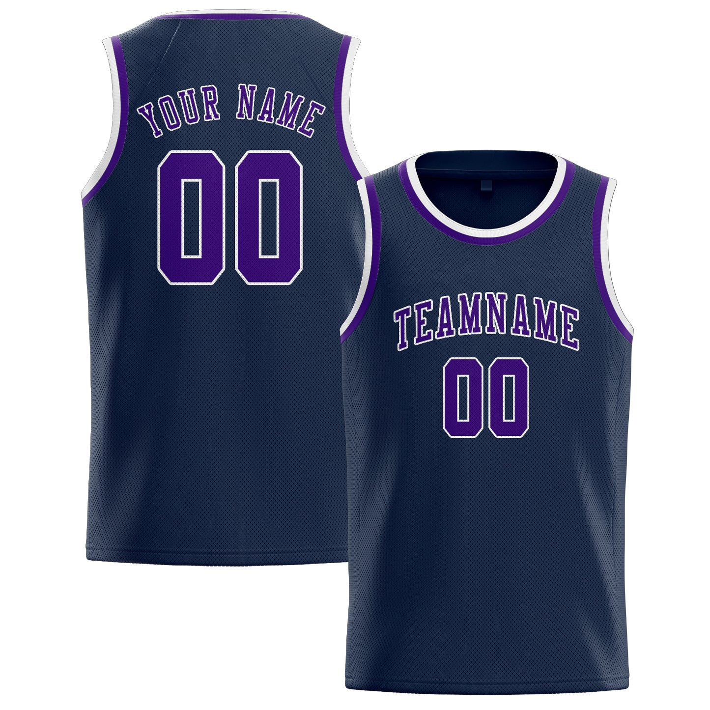 Maillot de basketball personnalisé bleu et violet