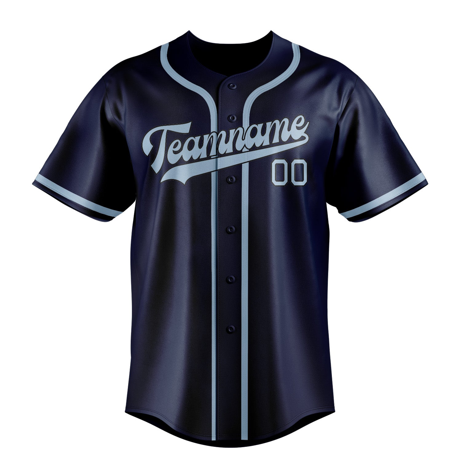 Maillot de baseball bleu clair personnalisé