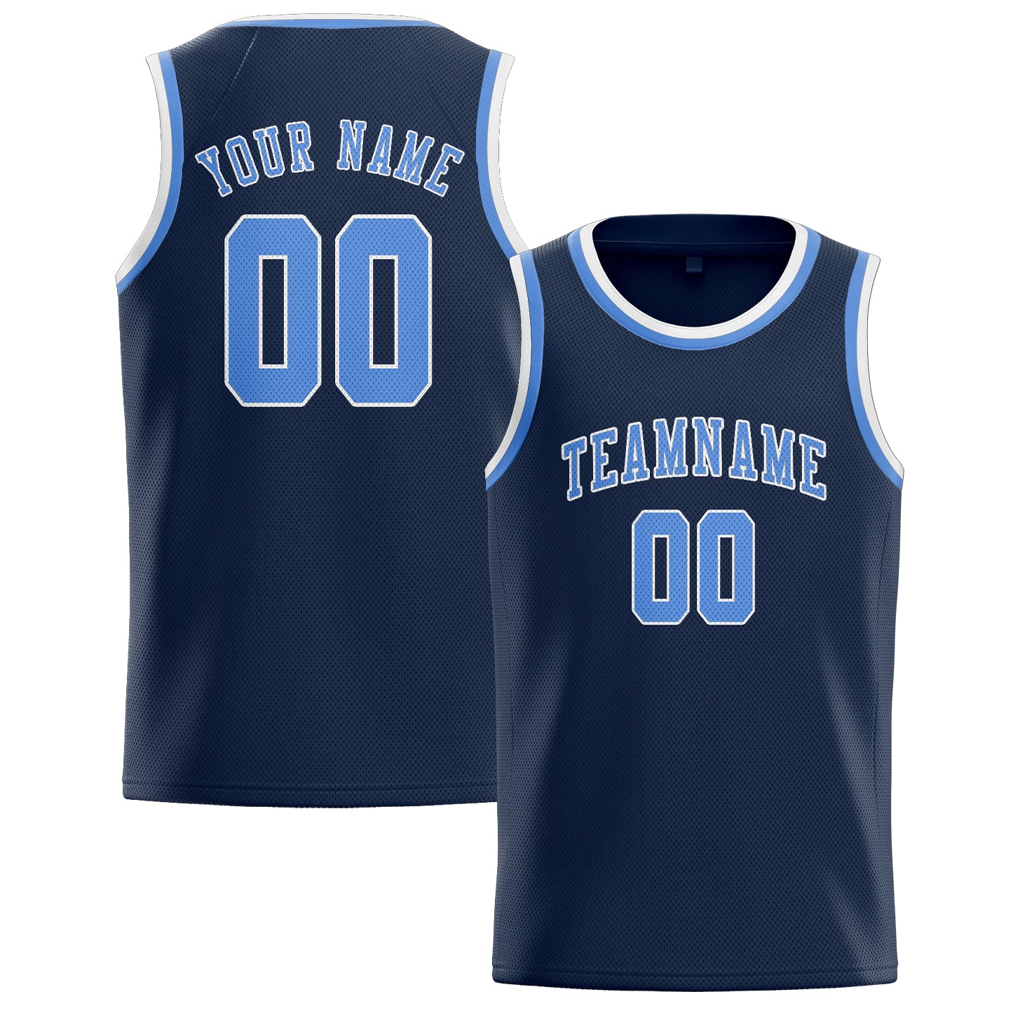 Maillot de basketball bleu clair personnalisé