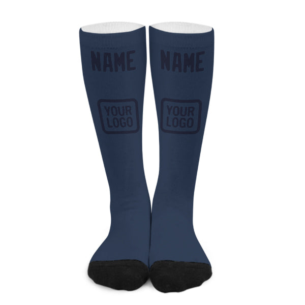Chaussettes hautes bleues marine personnalisées
