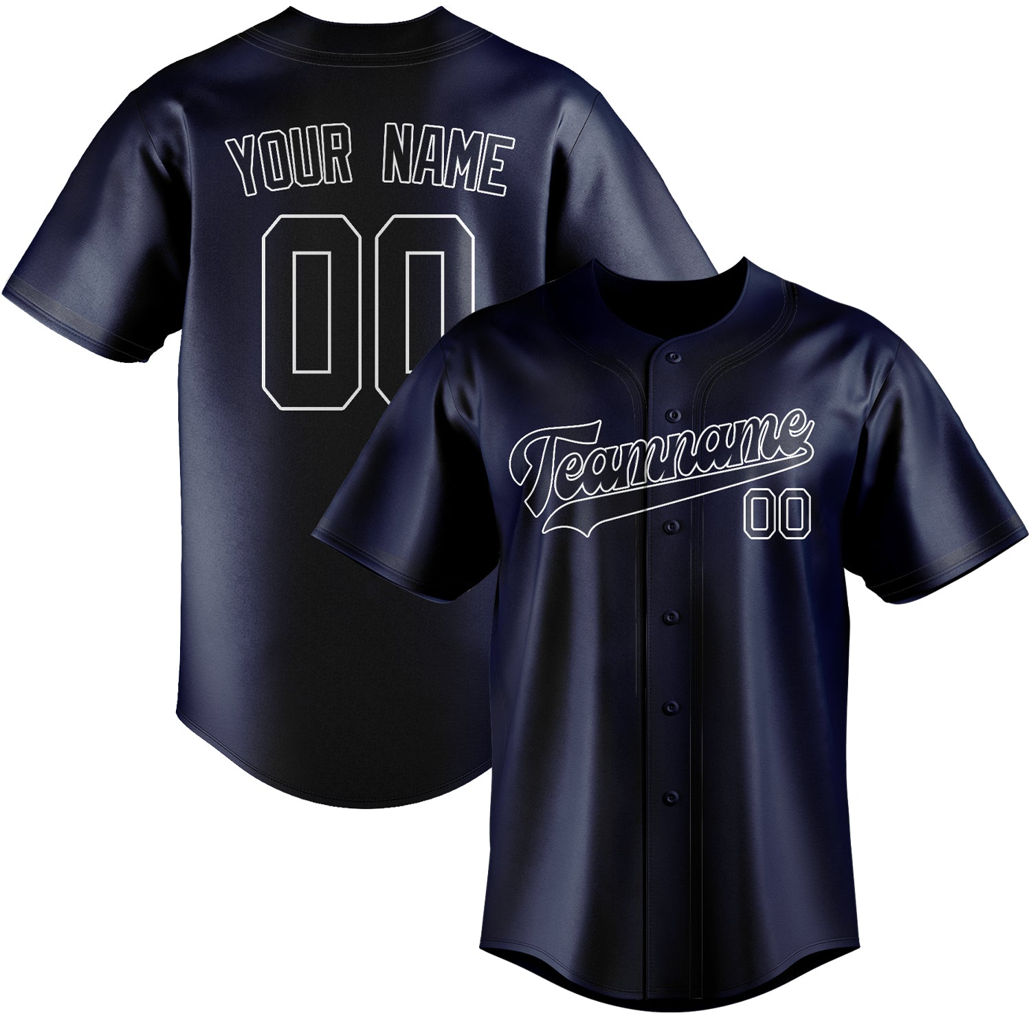 Maillot de baseball personnalisé bleu marine