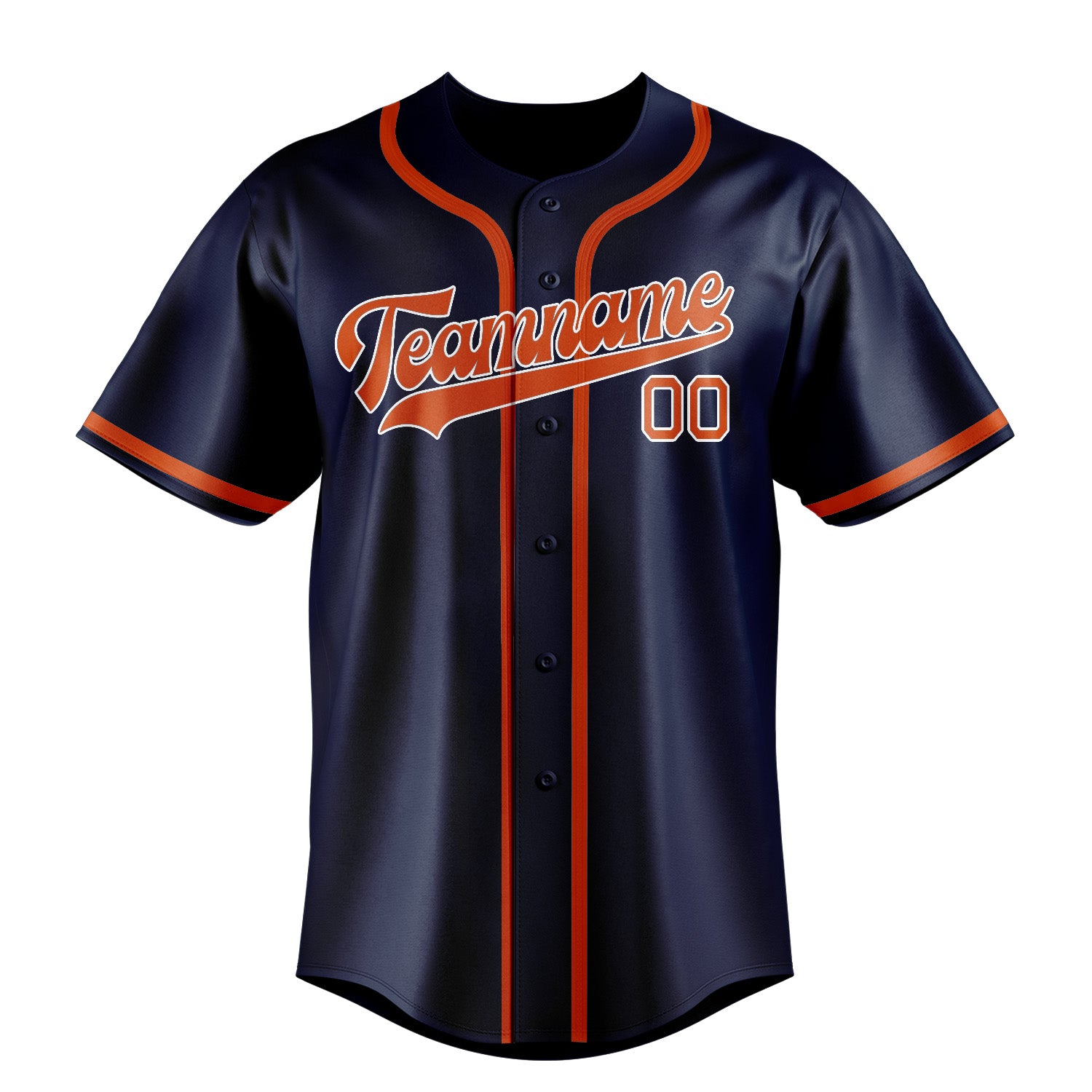 Maillot de baseball personnalisé bleu, orange et rouge