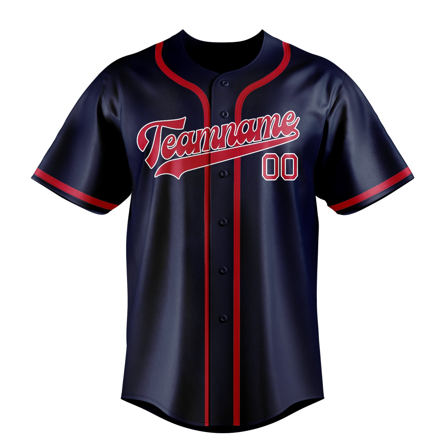 Maillot de baseball personnalisé bleu et rouge