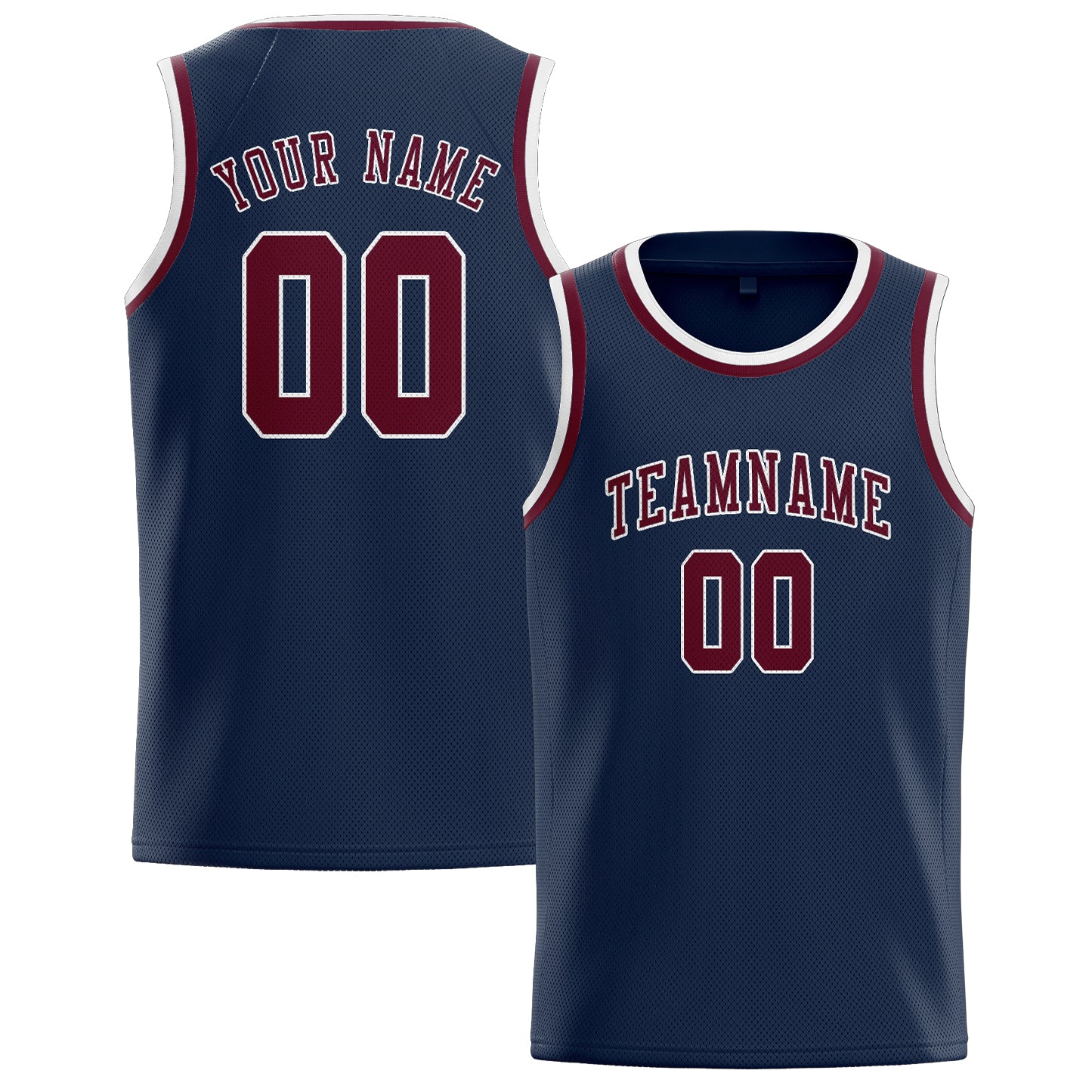 Maillot de basketball personnalisé bleu cramoisi rouge
