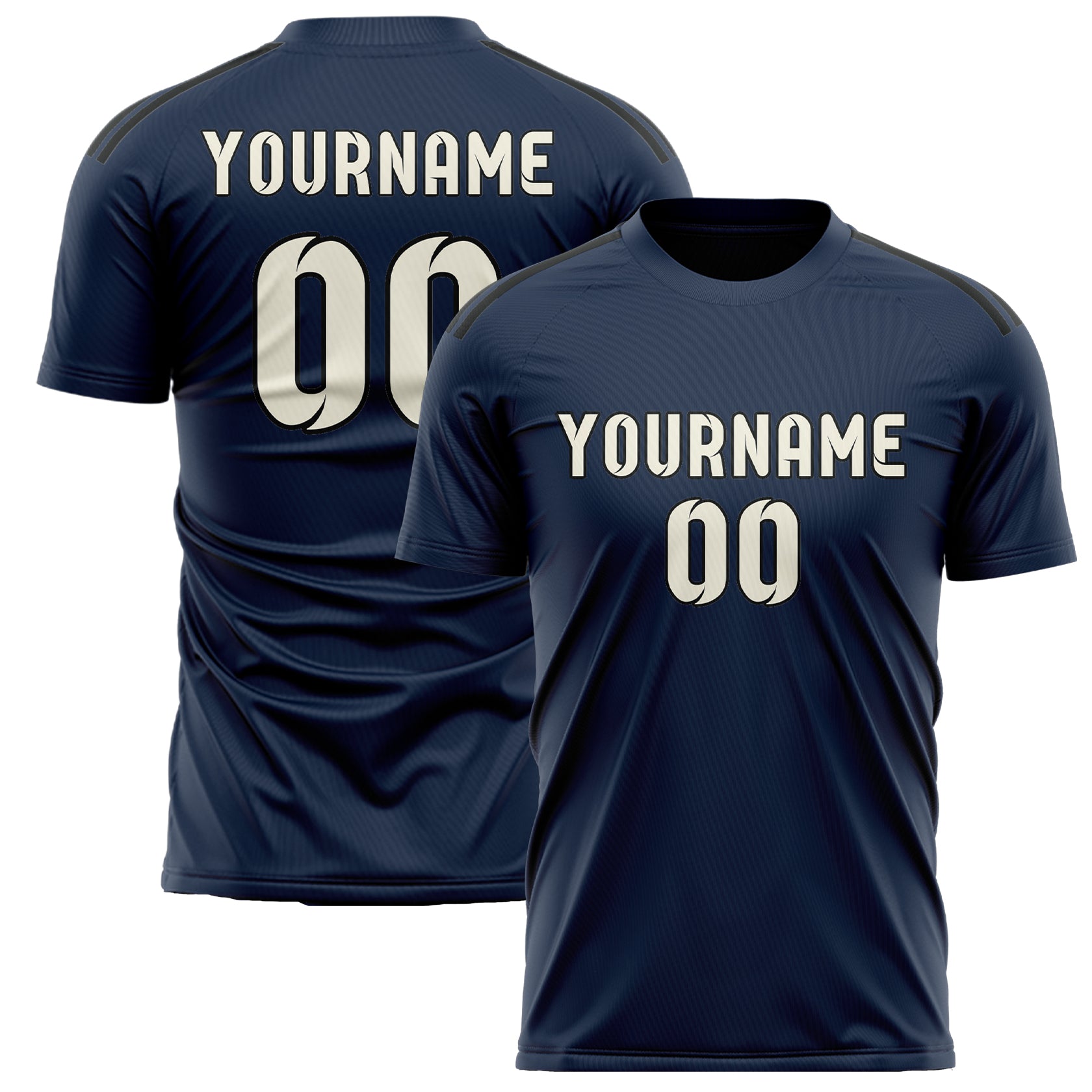 Maillot de football personnalisé bleu crème