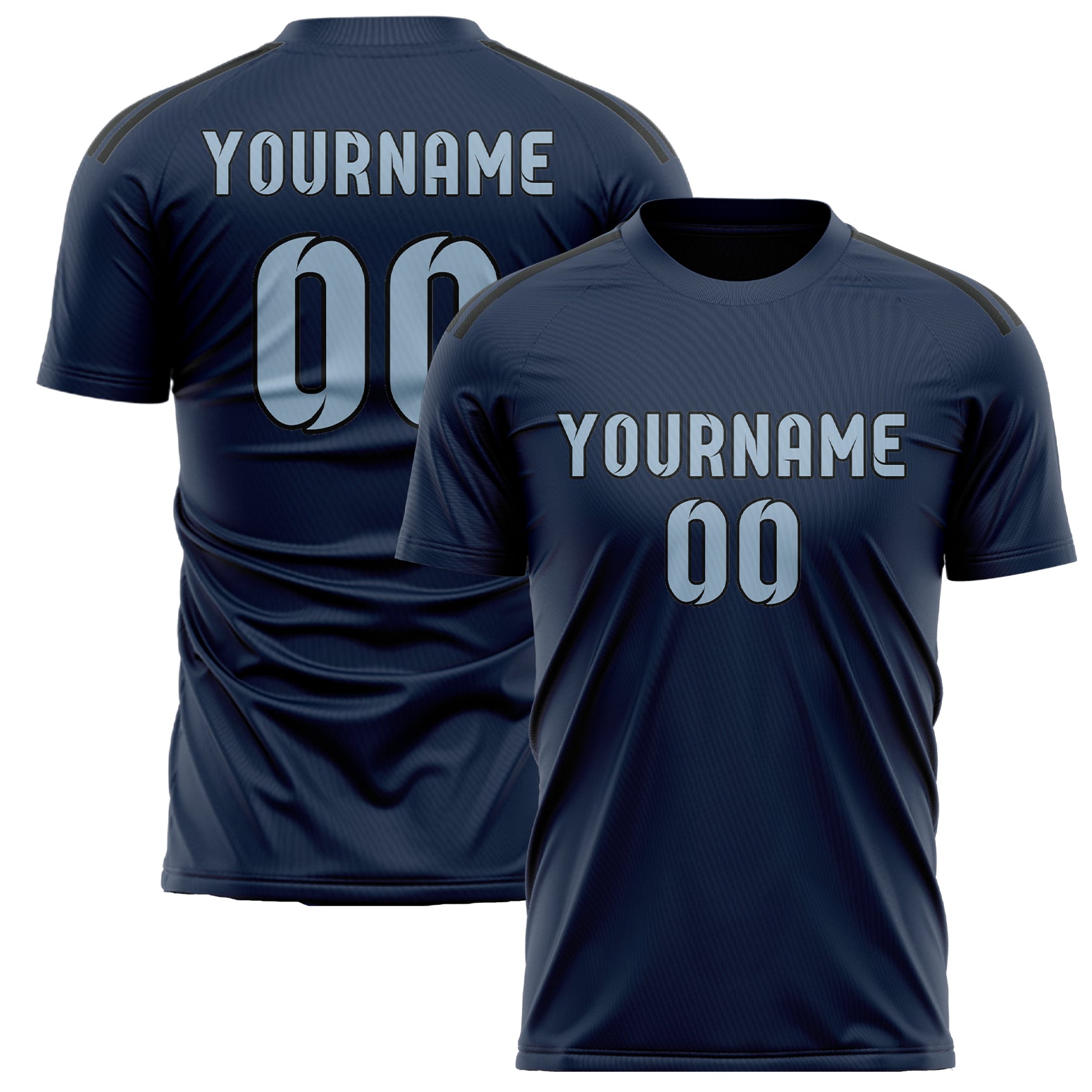 Maillot de football bleu clair personnalisé