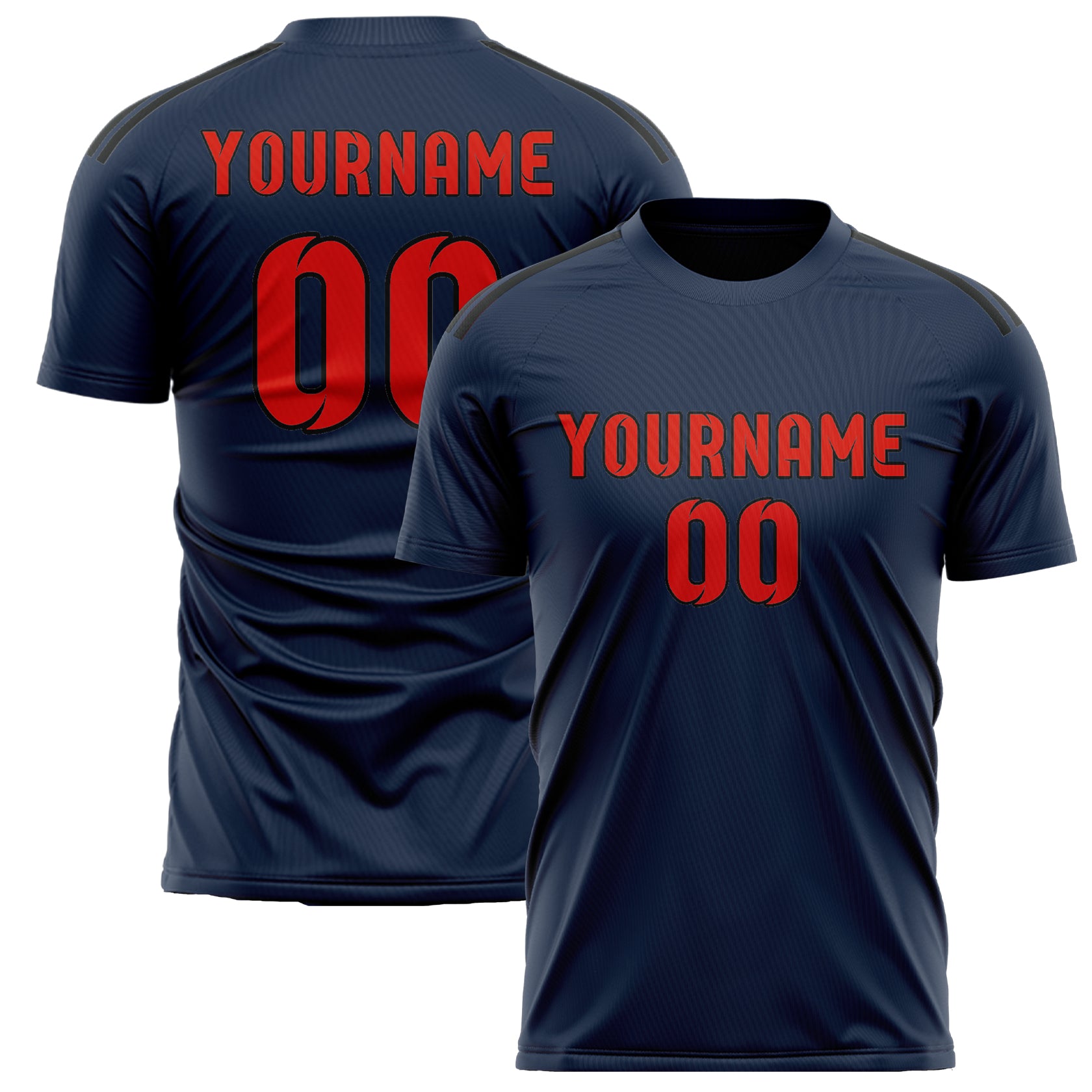 Maillot de football personnalisé bleu, orange et rouge