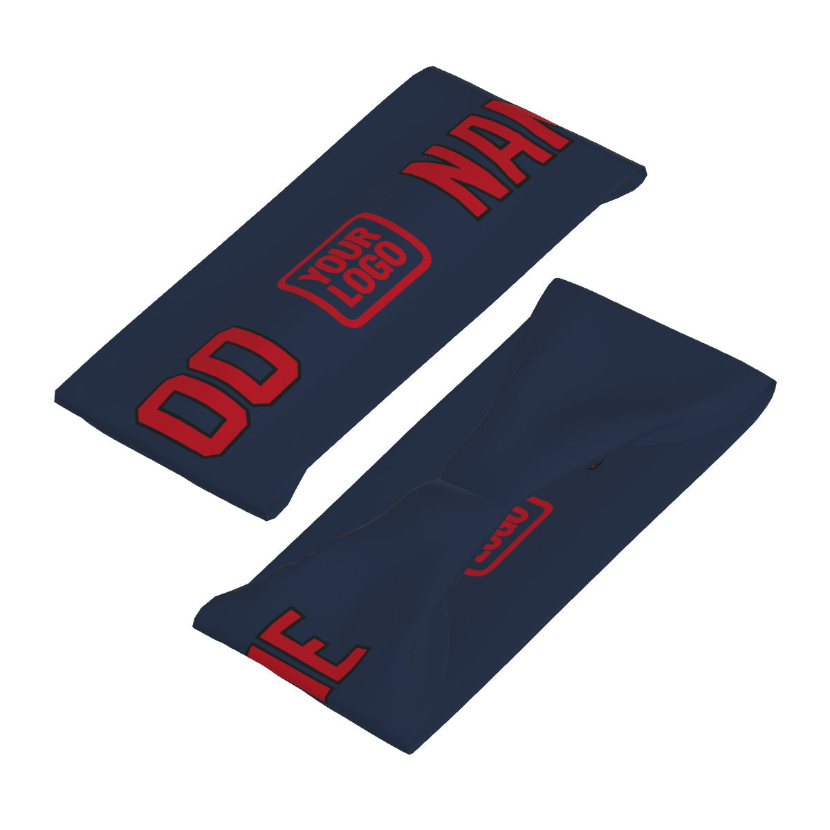 Bandeau de sport personnalisé bleu et rouge