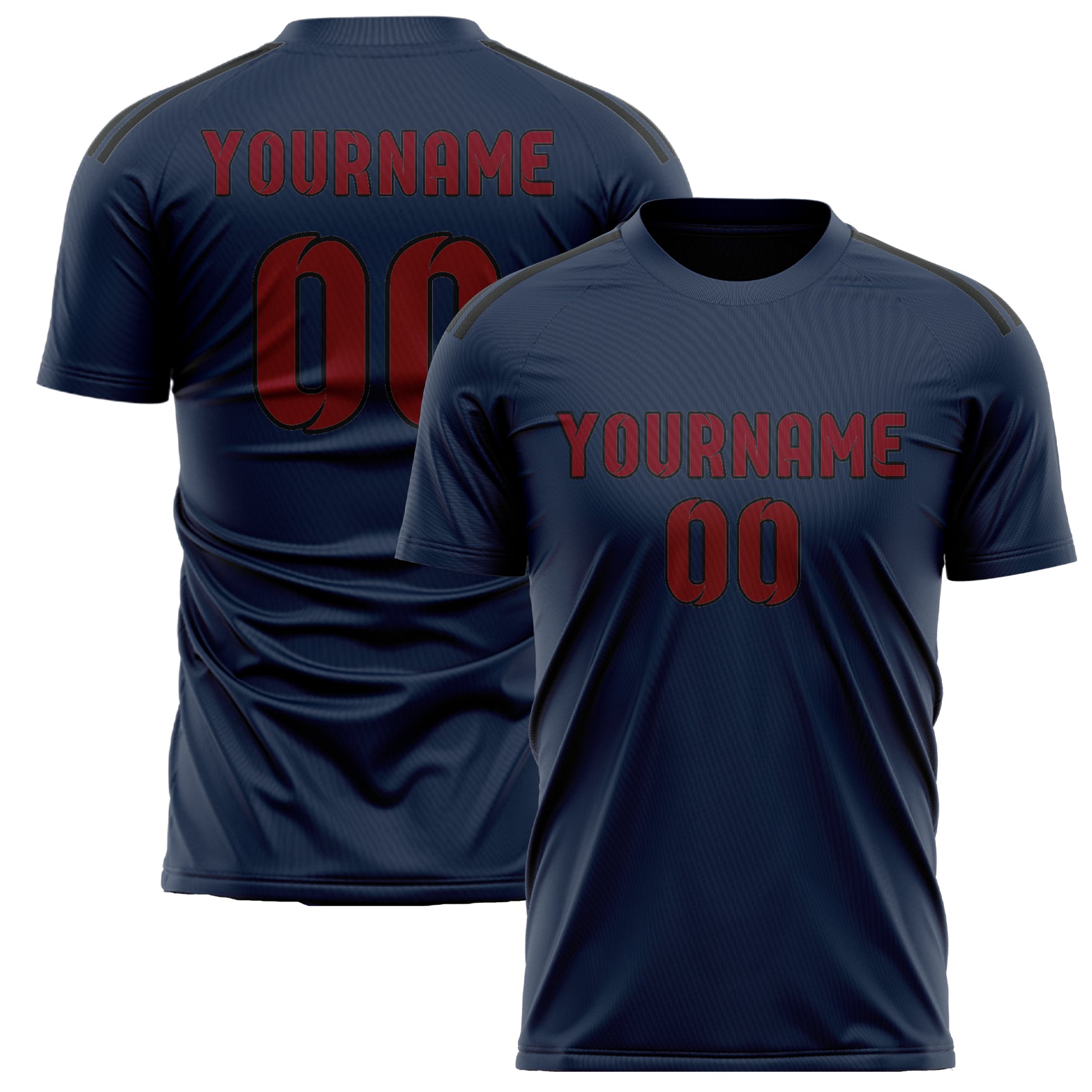 Maillot de football personnalisé bleu cramoisi rouge