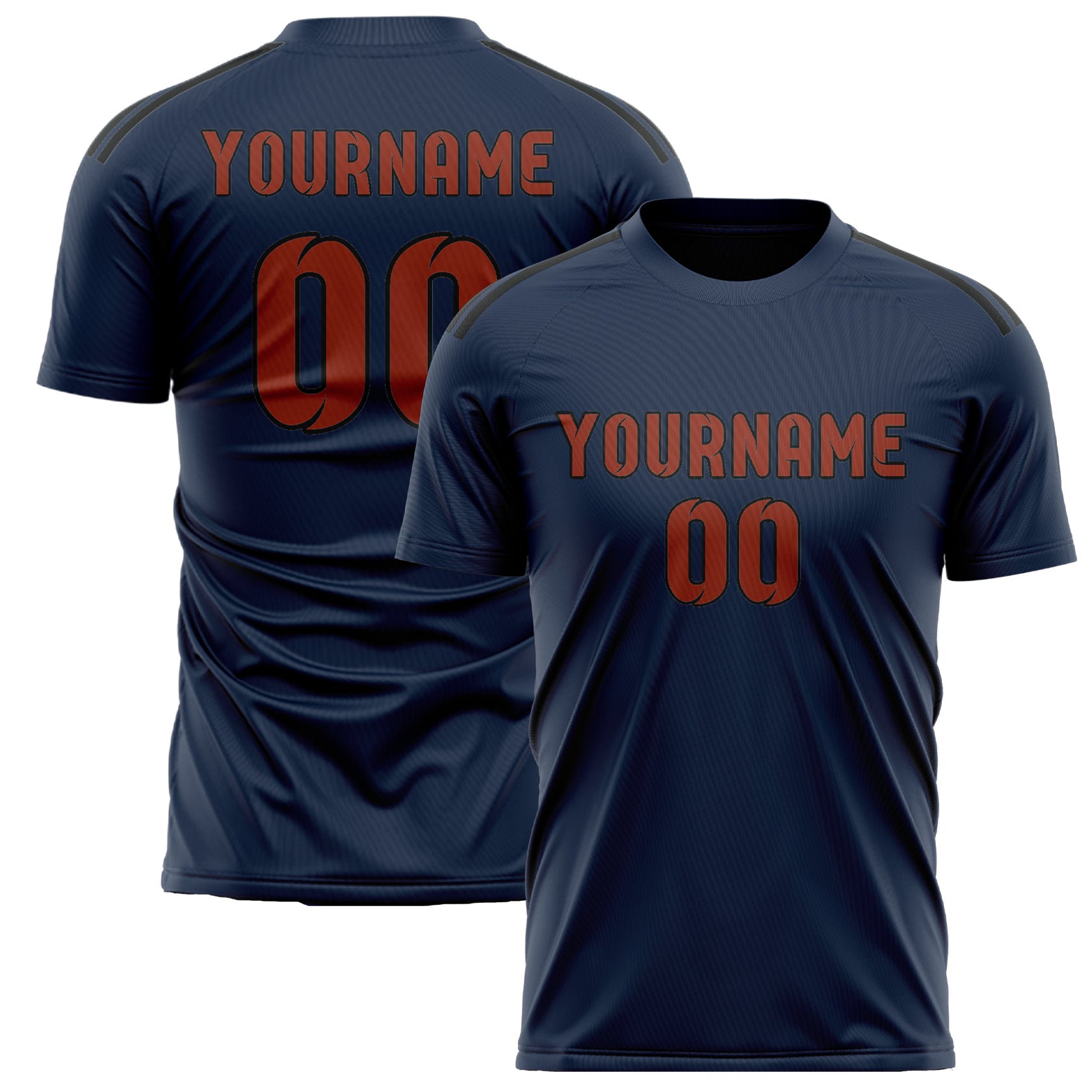 Maillot de football personnalisé bleu corail et rouge
