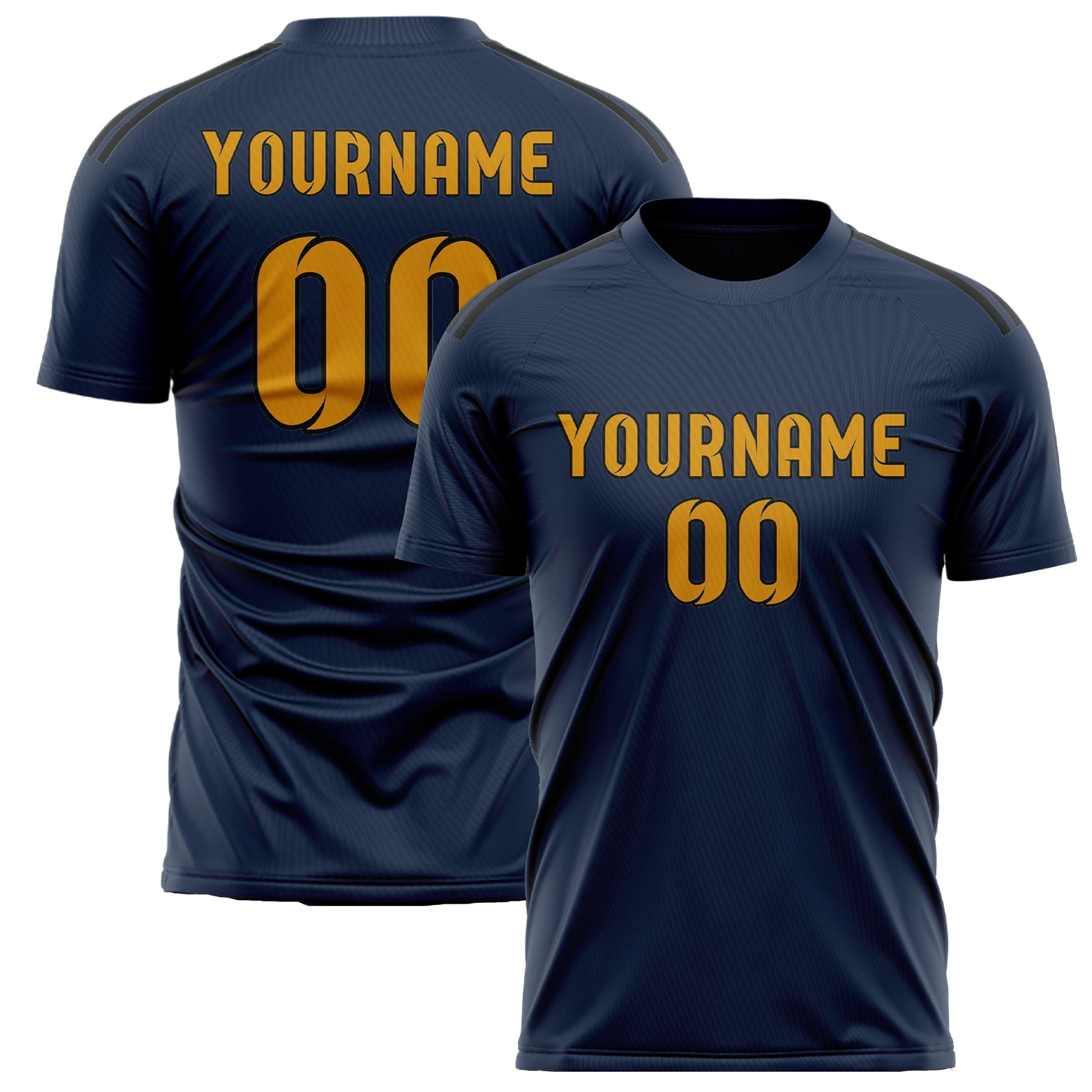 Maillot de football personnalisé bleu et jaune