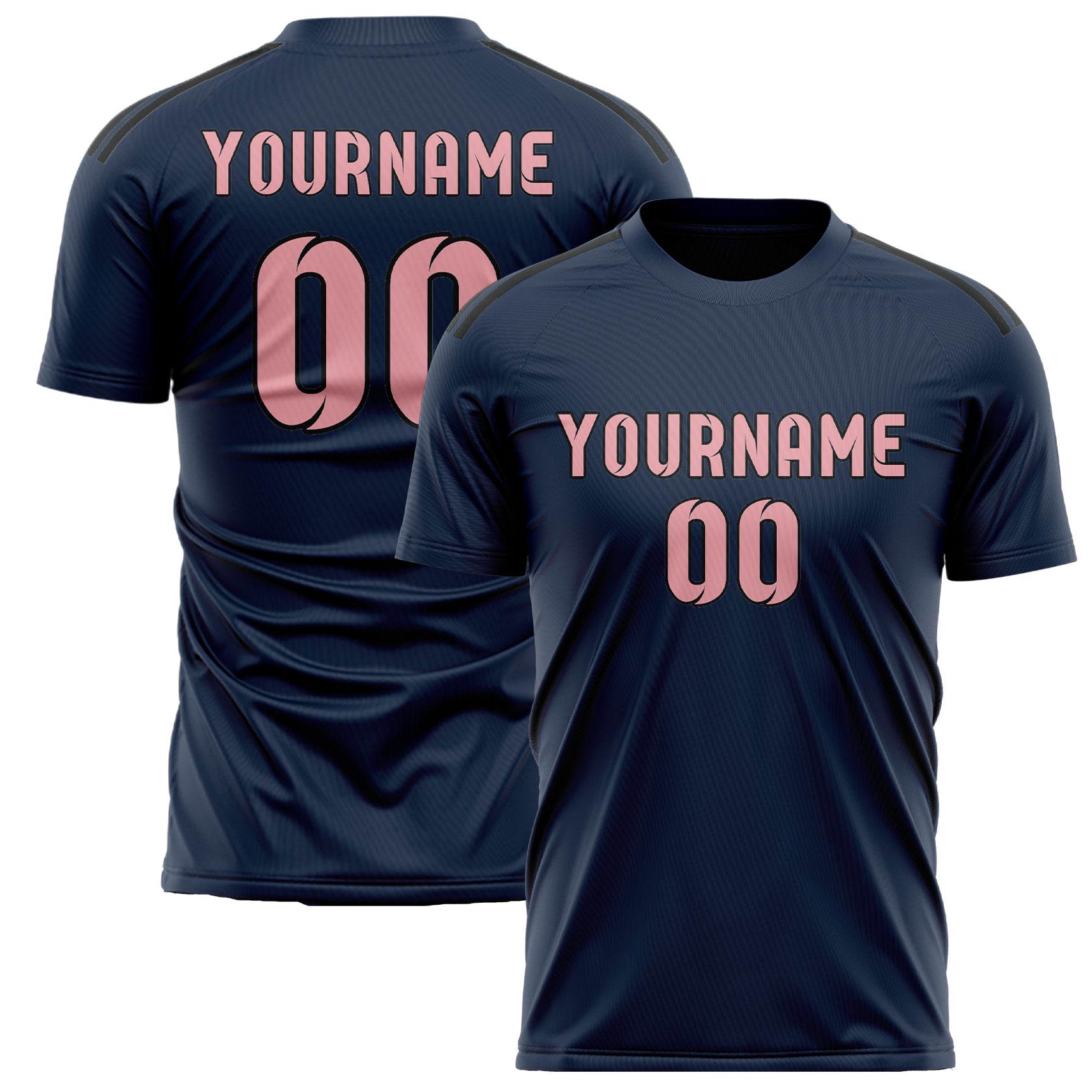 Maillot de football personnalisé bleu et rose clair