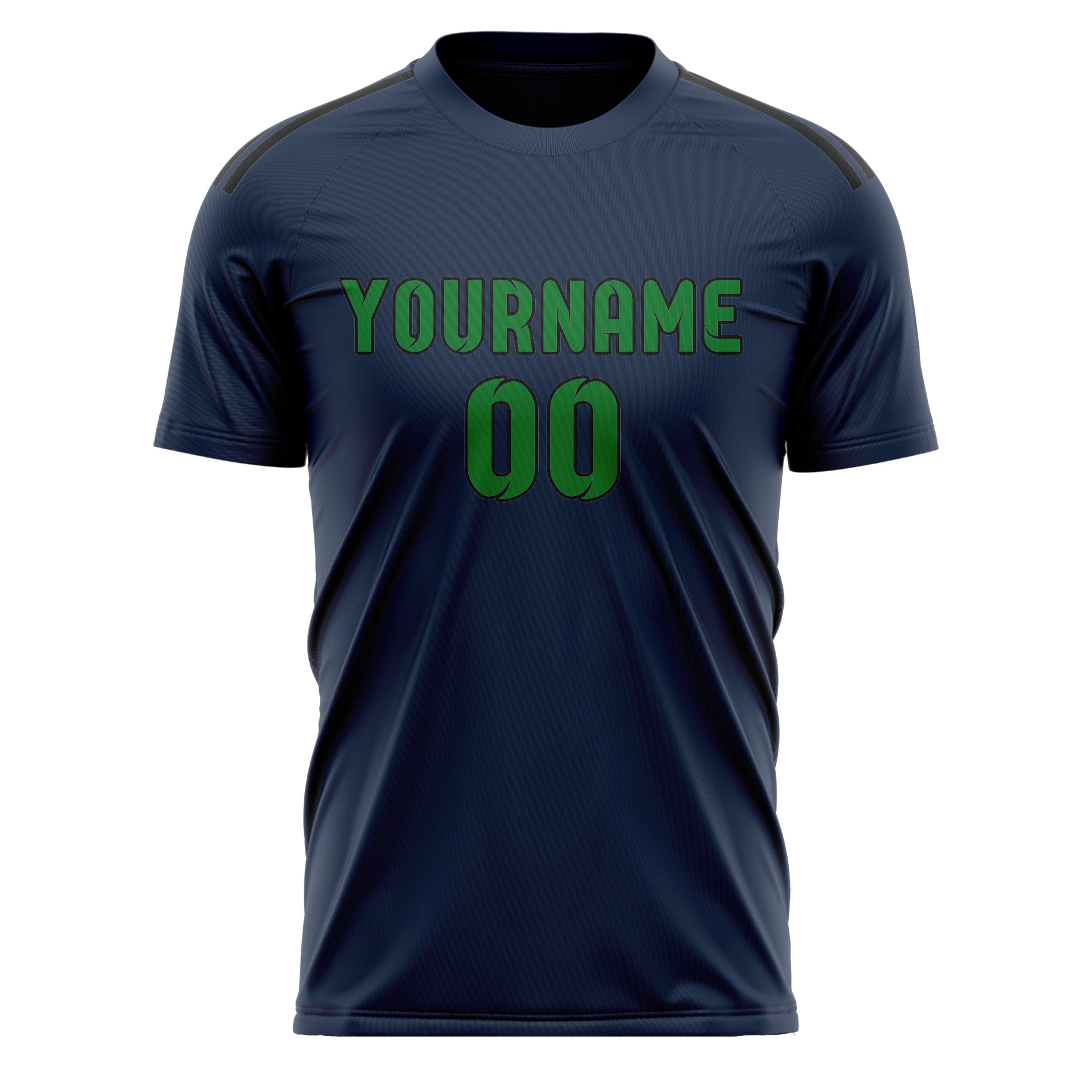 Maillot de football personnalisé bleu émeraude et vert émeraude