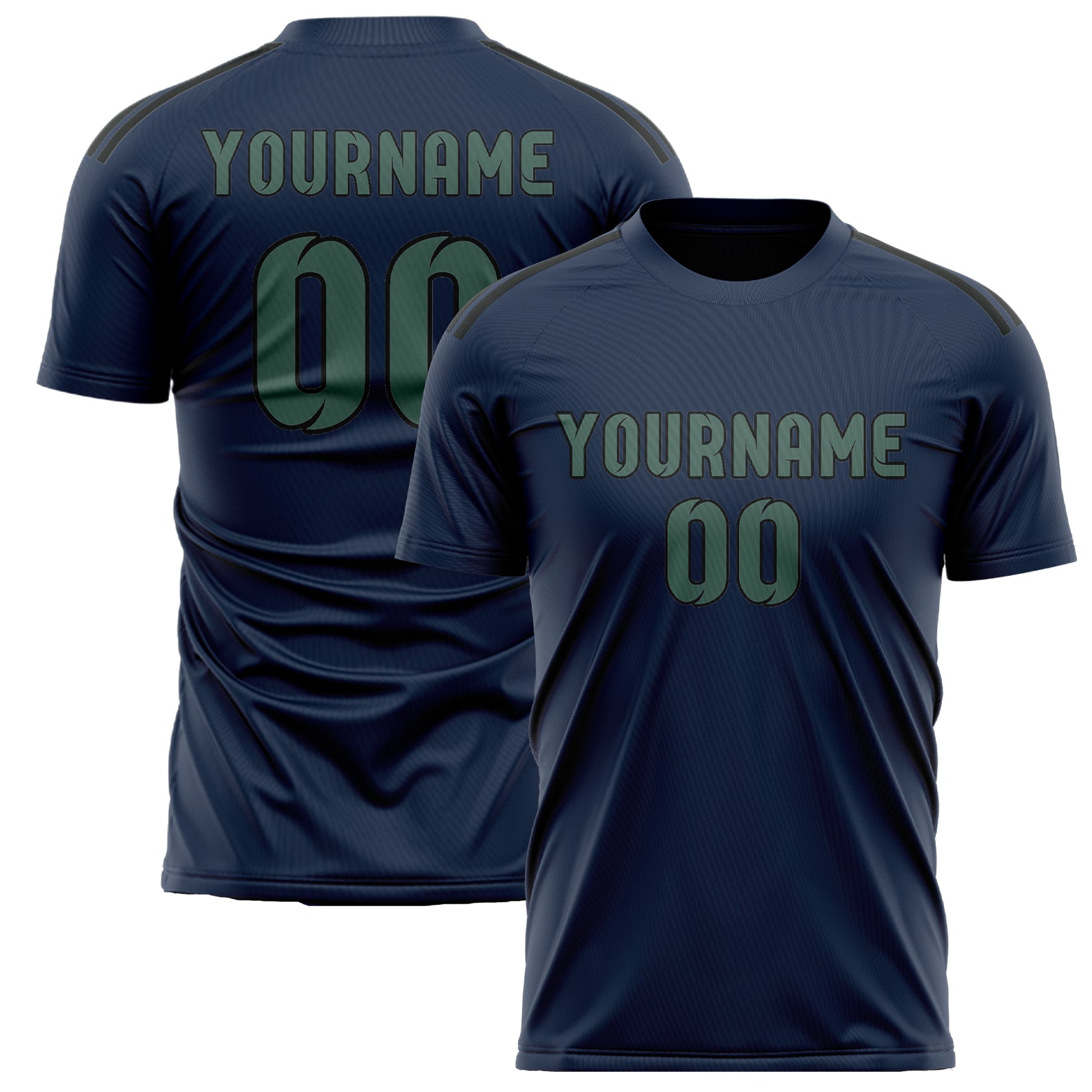 Maillot de football personnalisé bleu-vert