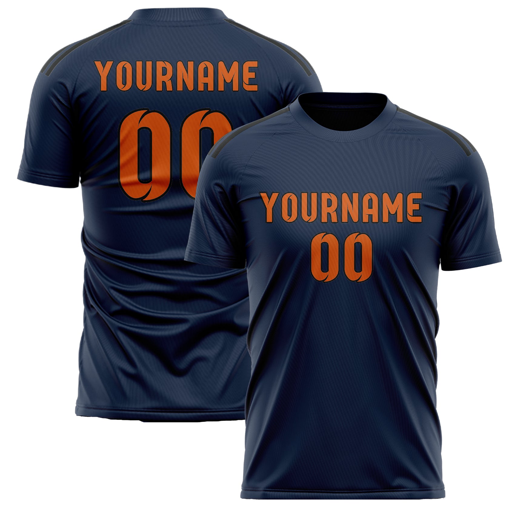 Maillot de football personnalisé bleu et orange