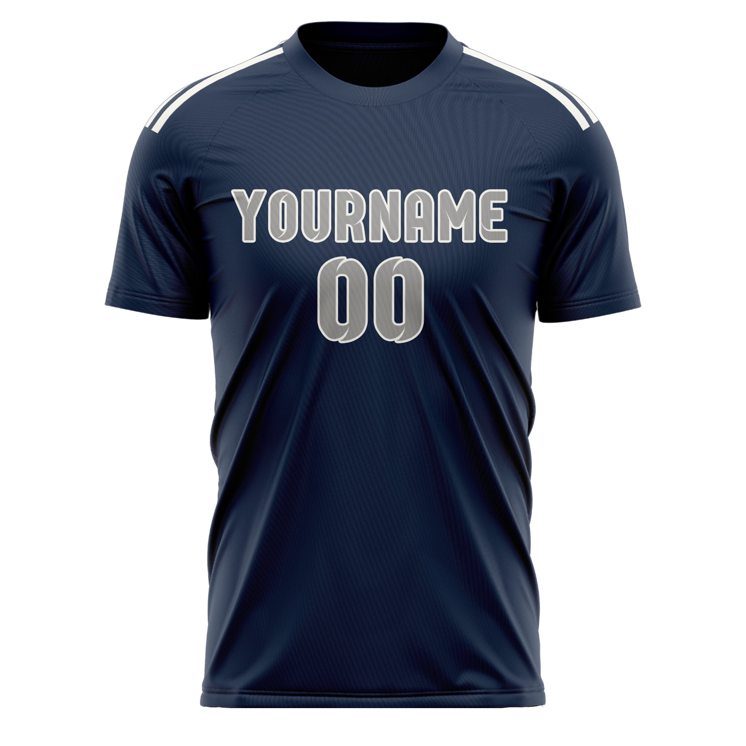 Maillot de football personnalisé bleu et gris