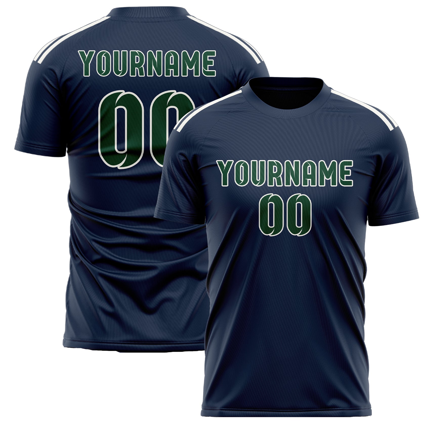 Maillot de football personnalisé bleu et vert