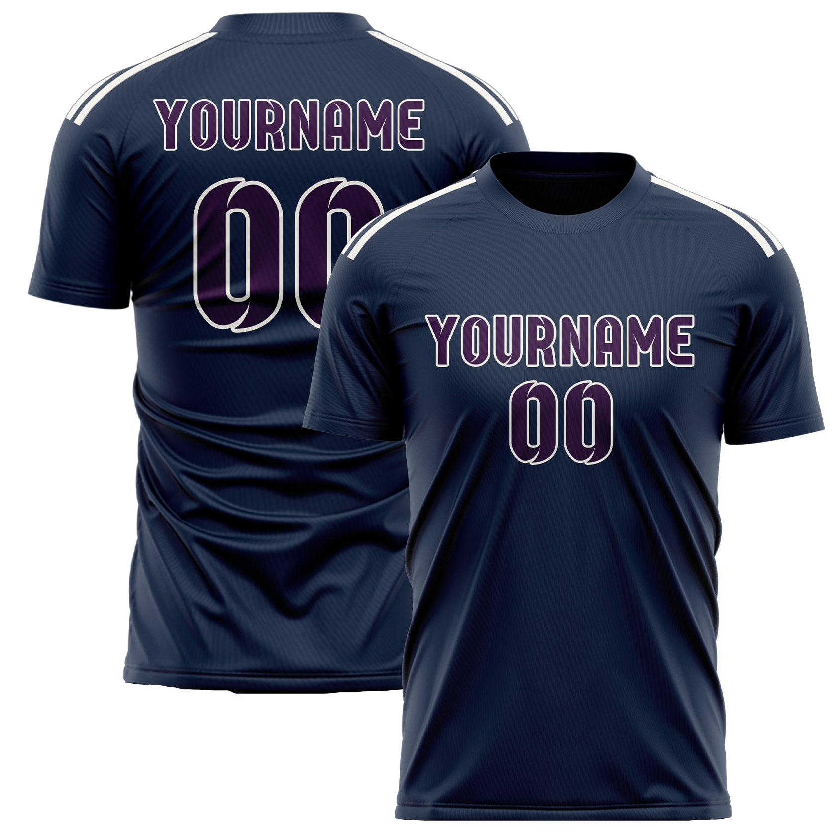 Maillot de football personnalisé bleu et violet