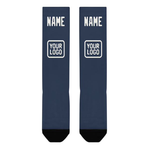 Chaussettes hautes bleues et blanches personnalisées