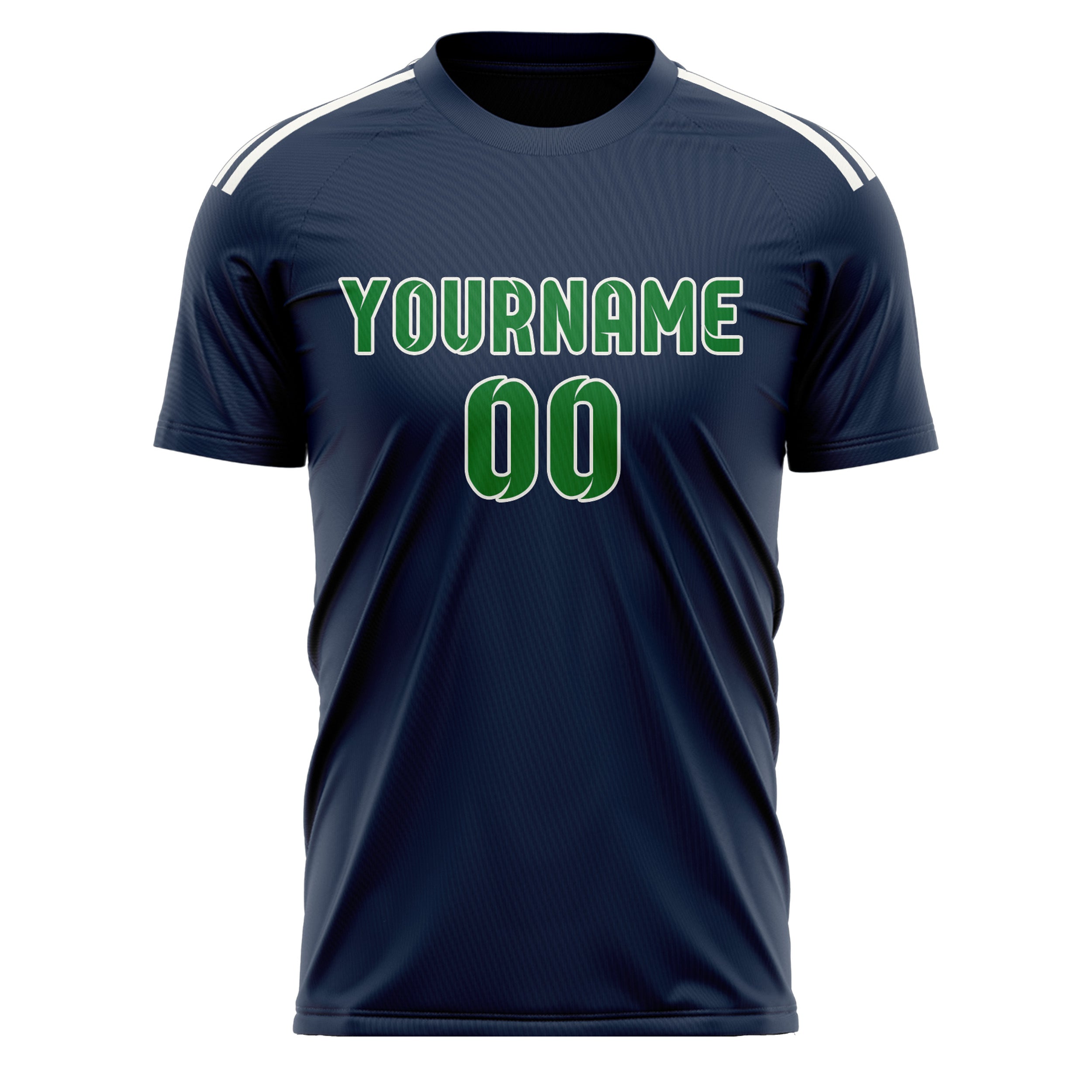 Maillot de football personnalisé bleu émeraude et vert émeraude