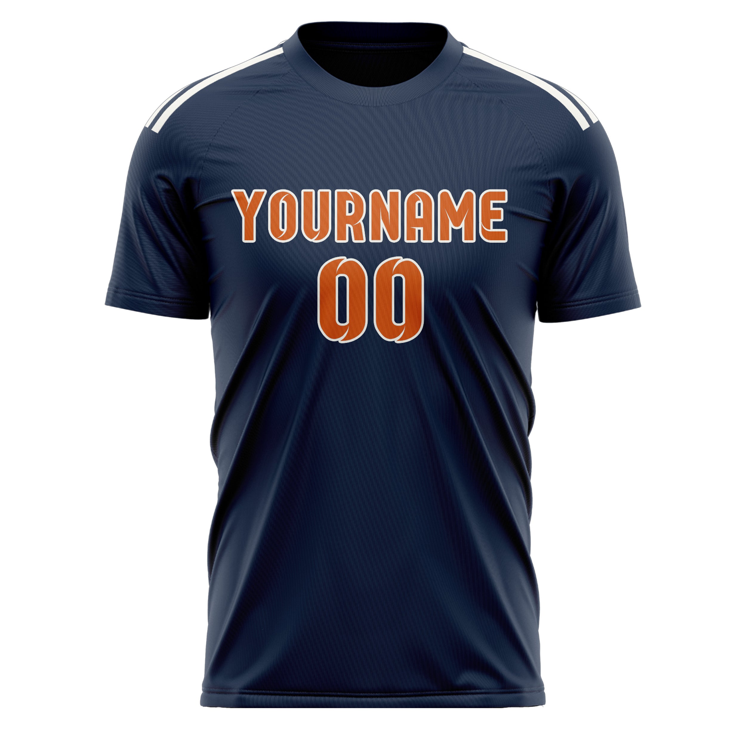 Maillot de football personnalisé bleu et orange