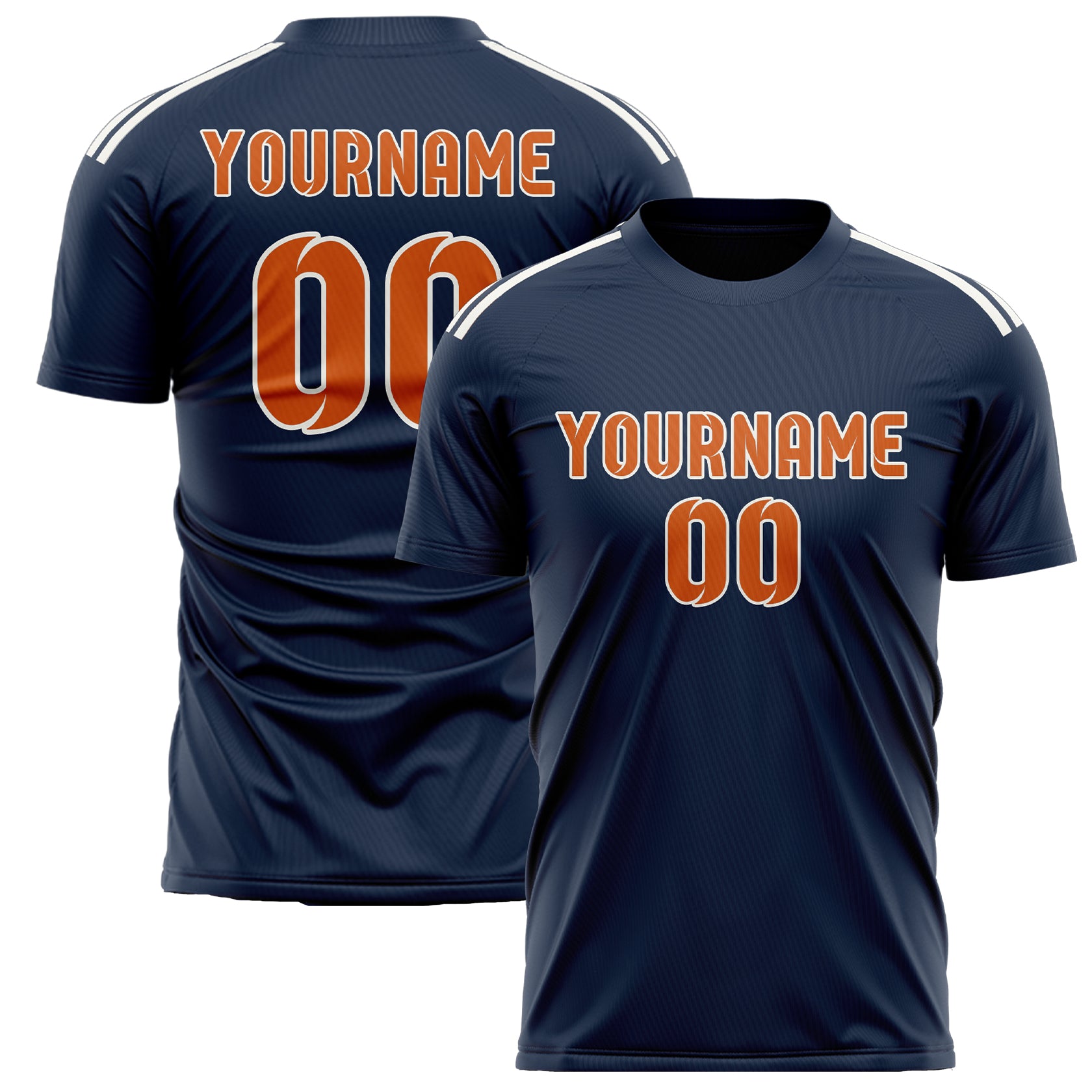 Maillot de football personnalisé bleu et orange