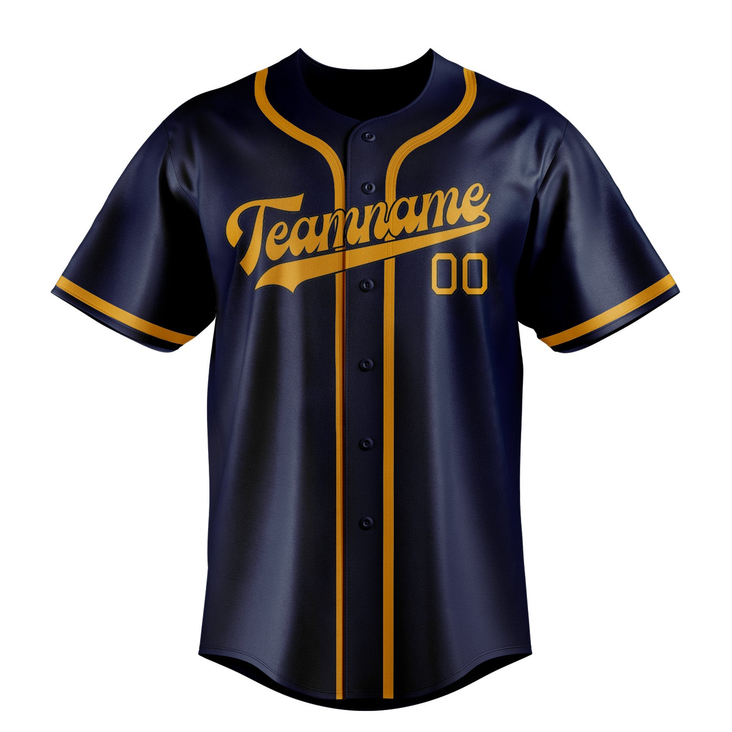Maillot de baseball personnalisé bleu et jaune