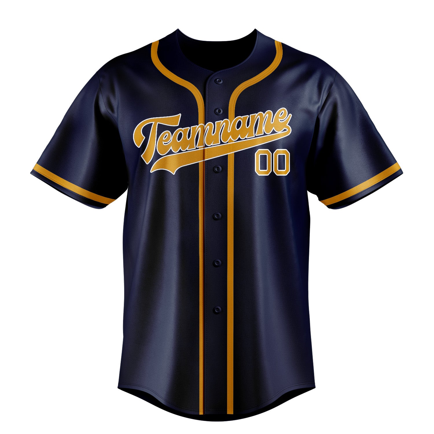Maillot de baseball personnalisé bleu et jaune