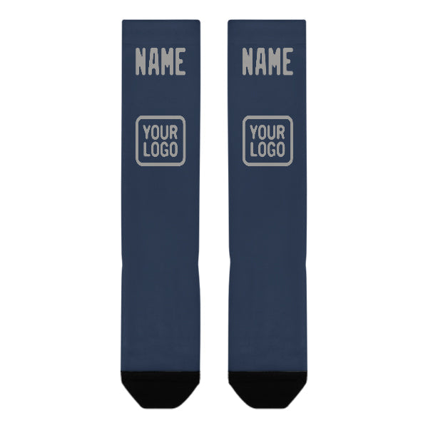 Chaussettes hautes personnalisées bleu-gris