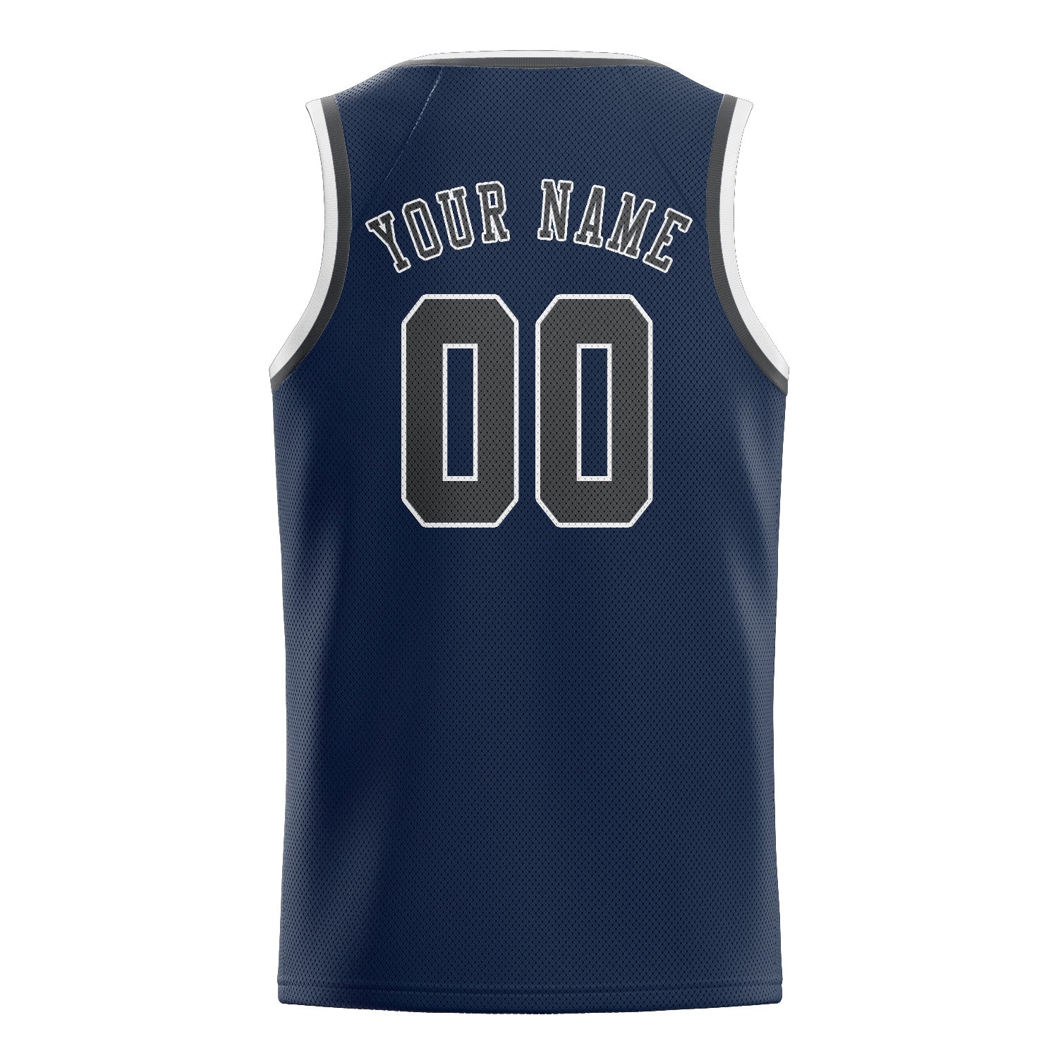 Maillot de basketball personnalisé bleu et gris foncé