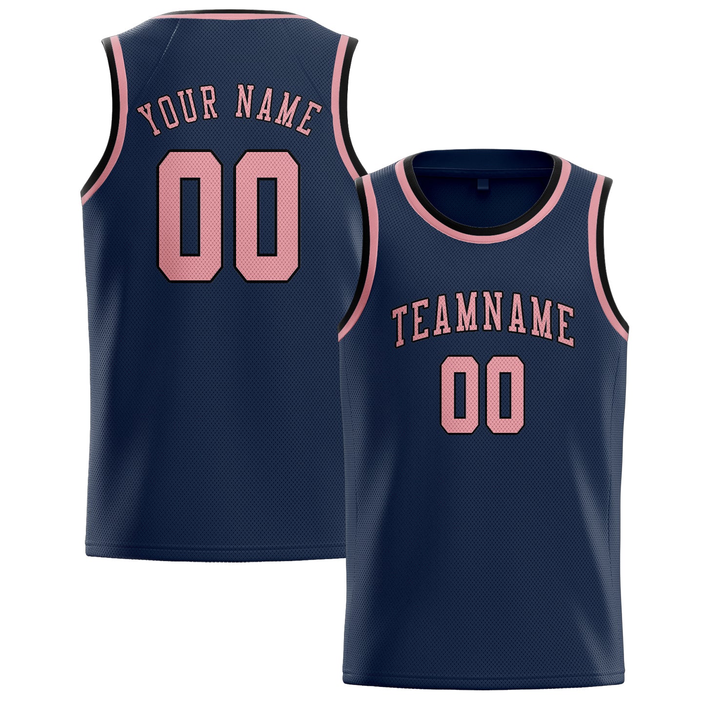 Maillot de basketball personnalisé bleu et rose clair