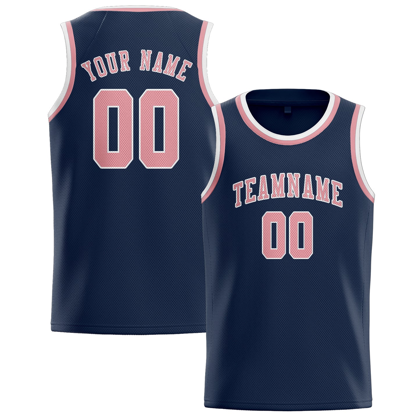 Maillot de basketball personnalisé bleu et rose clair