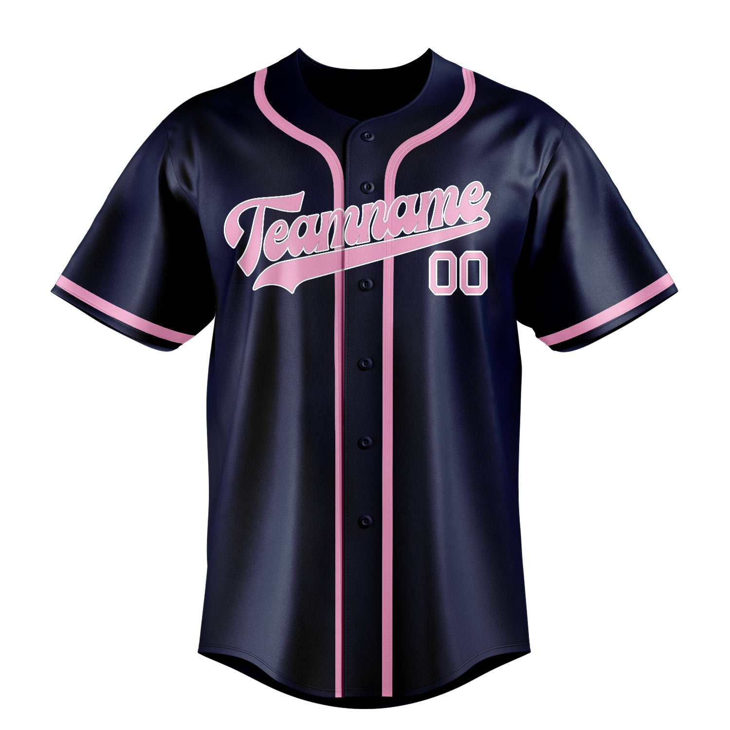 Maillot de baseball personnalisé bleu et rose clair