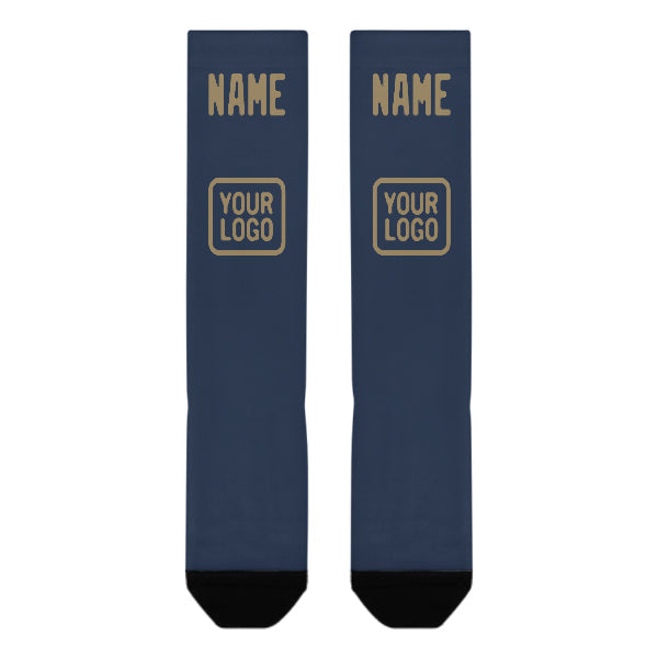 Chaussettes hautes personnalisées bleu clair kaki