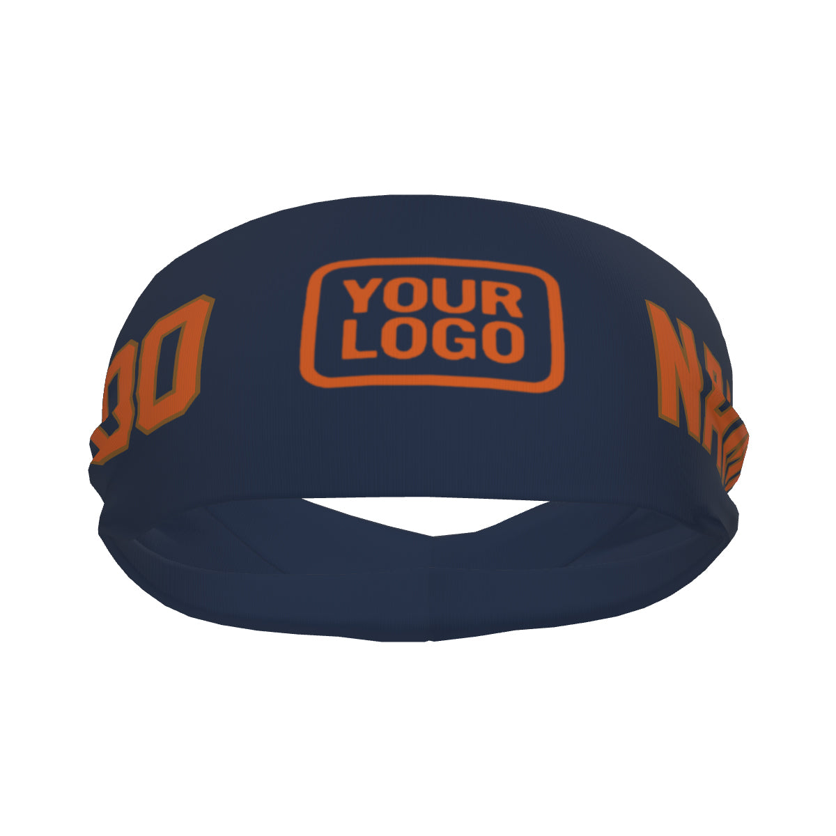 Bandeau de sport personnalisé bleu et orange